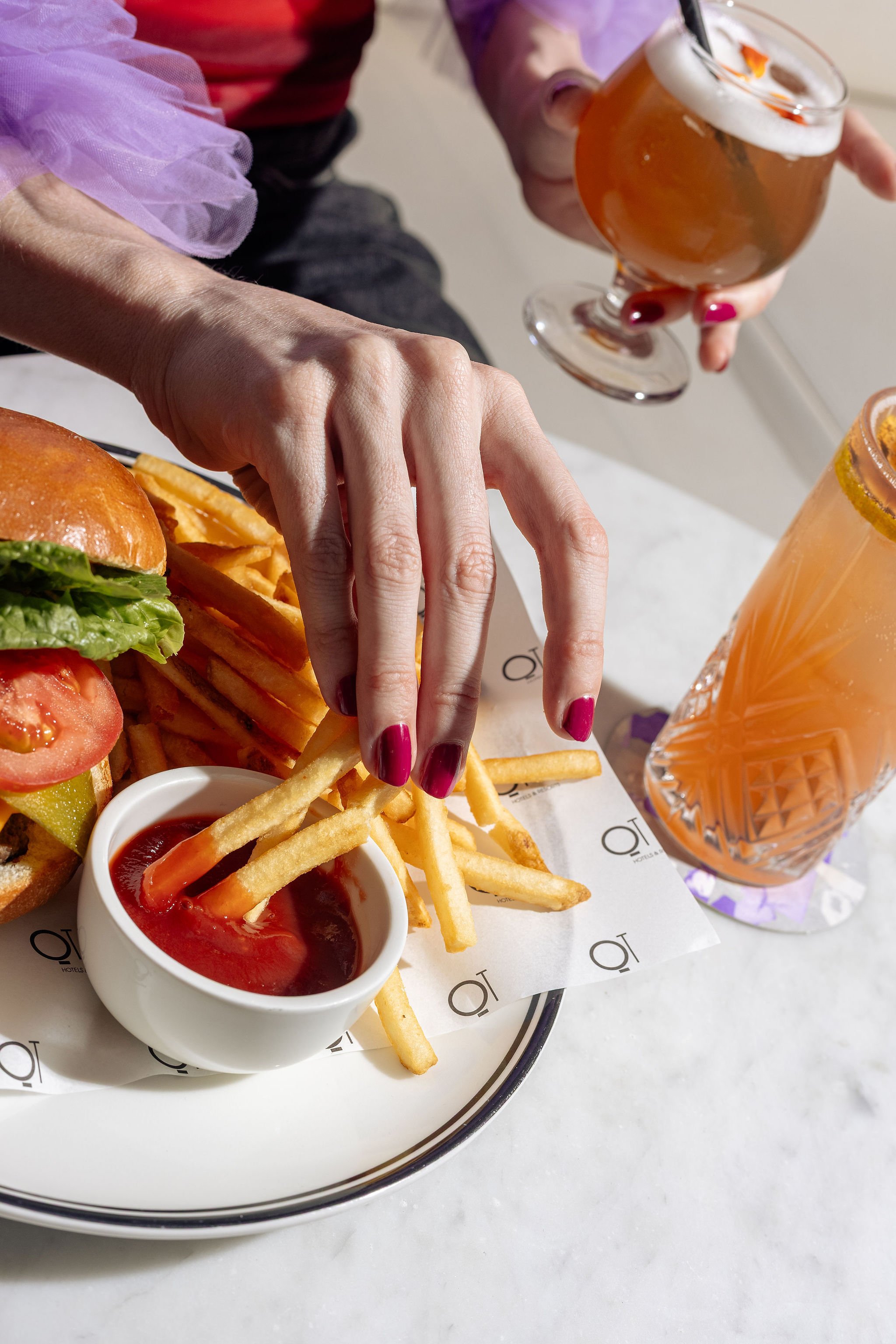 Canberra food photography - fries dipped in sauce