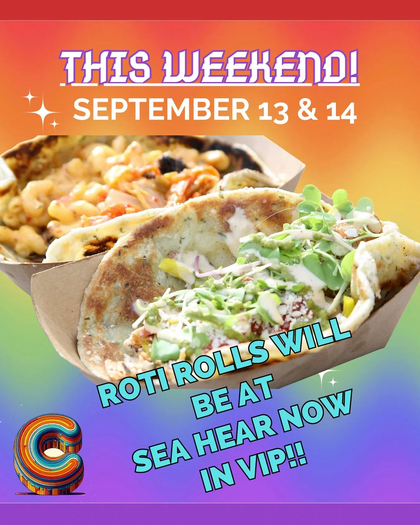 🎉 Get ready to roll with us at @seahearnow in Asbury Park, NJ! 🌊✨
🍽️ Roti Rolls is bringing the flavor and the fun straight to our VIP booth! Here’s what you can expect:
- **Delicious Eats**: Your favorite festy fare is on the menu!
- **G