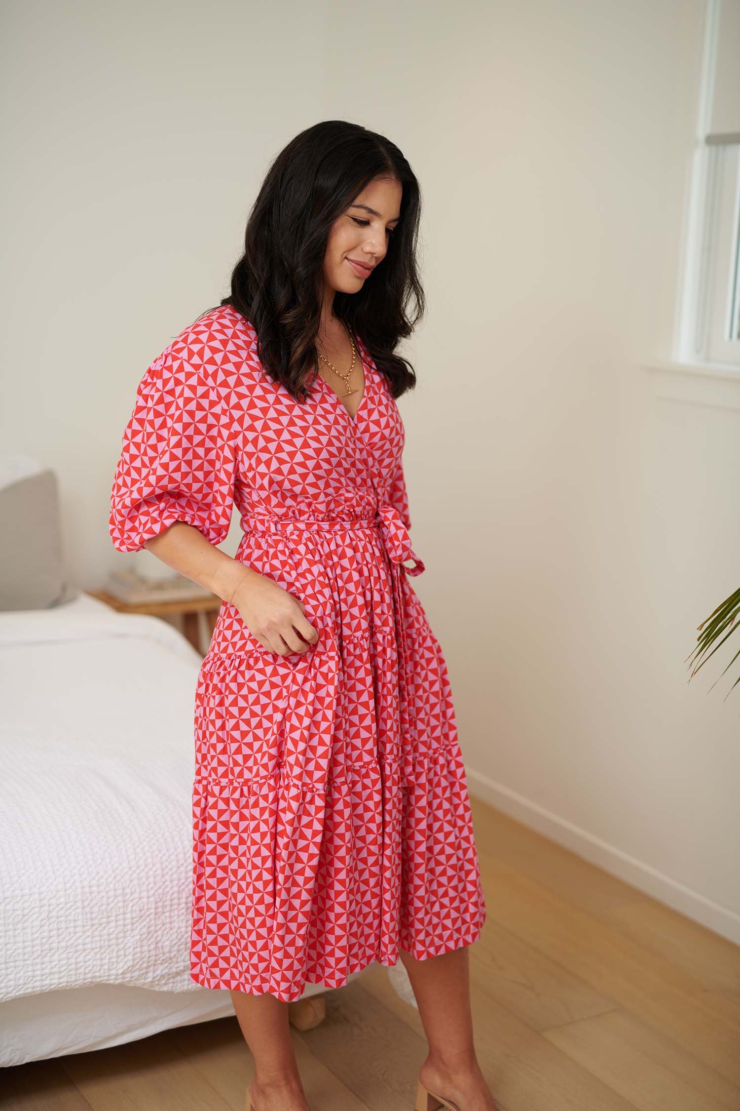 Sonia Dress in Guava