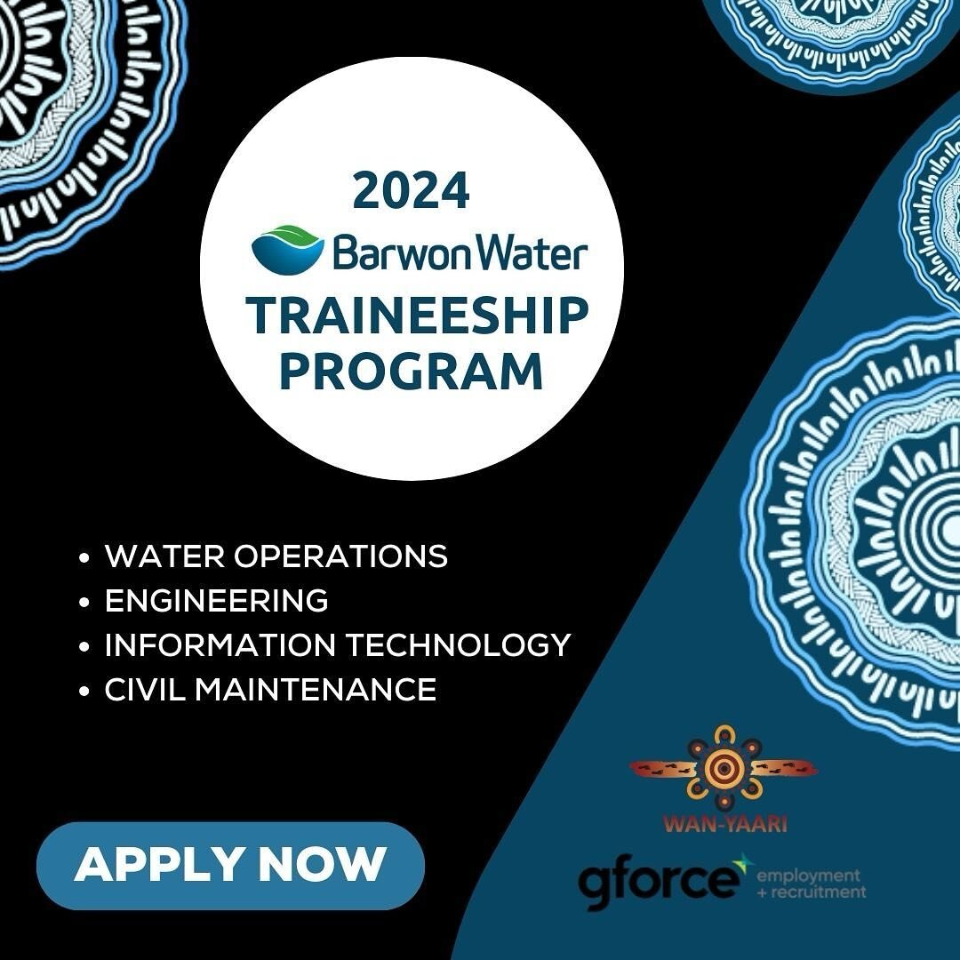 2024 Barwon Water Traineeship Program

In partnership with @barwonwater and @gforceemploymentrecruitment we are recruiting for the 2024 Barwon Water Traineeship Program, providing early career pathways through a 12-month traineeship.

Get hands-on ex