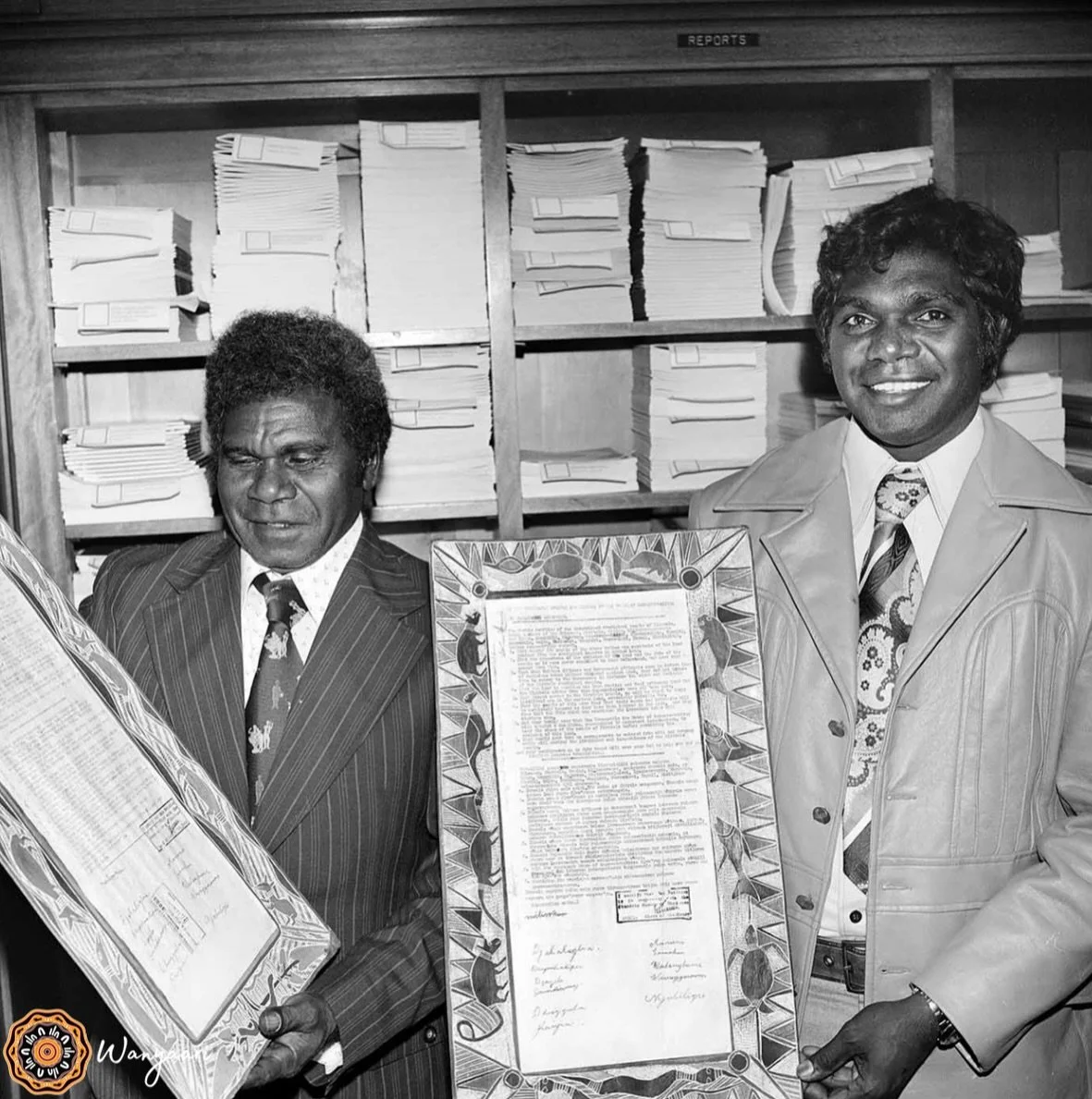 Today marks the anniversary of the Yirrkala Bark Petitions!
 
On this day in 1963, the Yolngu people of Yirrkala presented their powerful petitions to the Australian Parliament. In response to the threat of losing their land to a bauxite mining compa