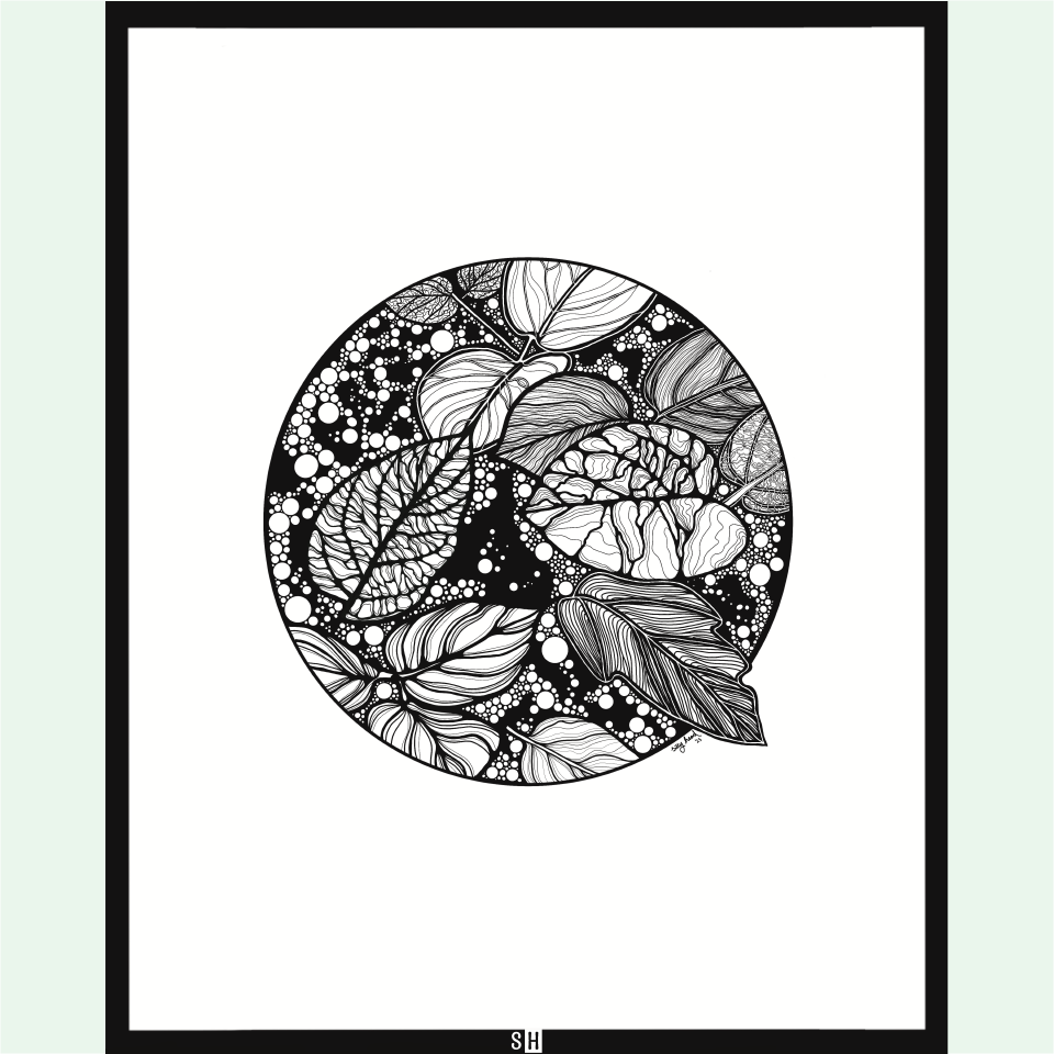 "lost in the leaves" print