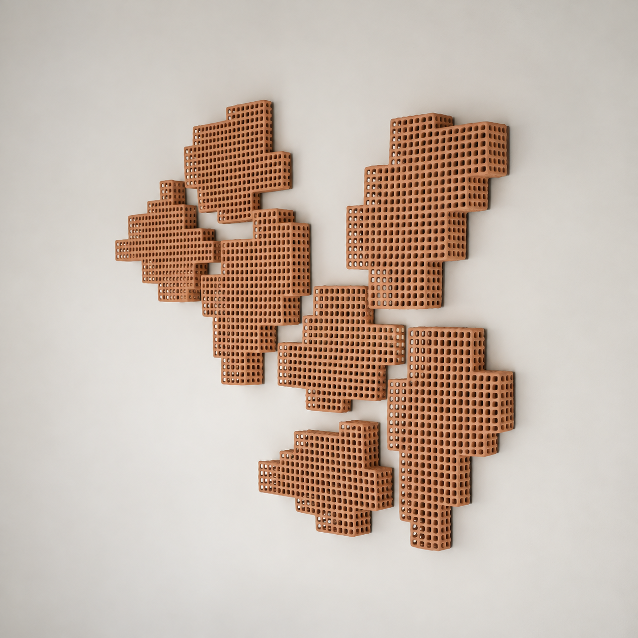Terracotta Pixel Relief Sculpture.png