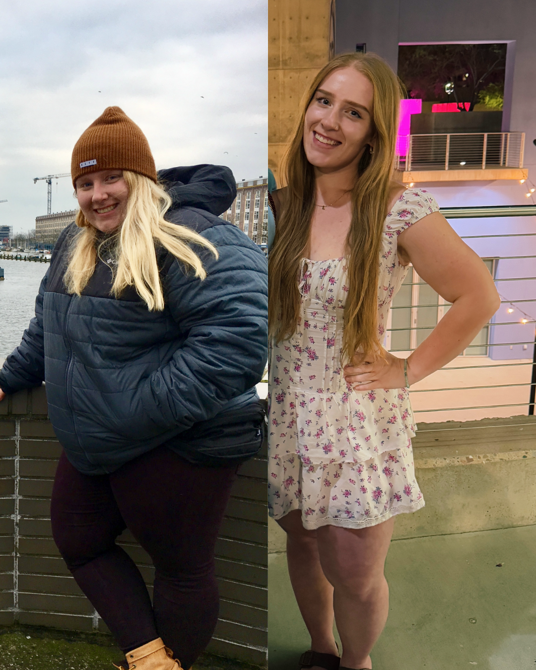 before and after losing 111 pounds.