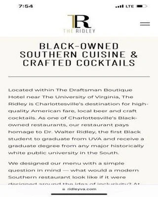 Delighted to be in Virgina and supporting another amazing Black Owned Business. The food was out of this world and it made it even better to know we were giving our $ to a place that promotes the legacy of Dr. Ridley! What a person. If you are in Cha