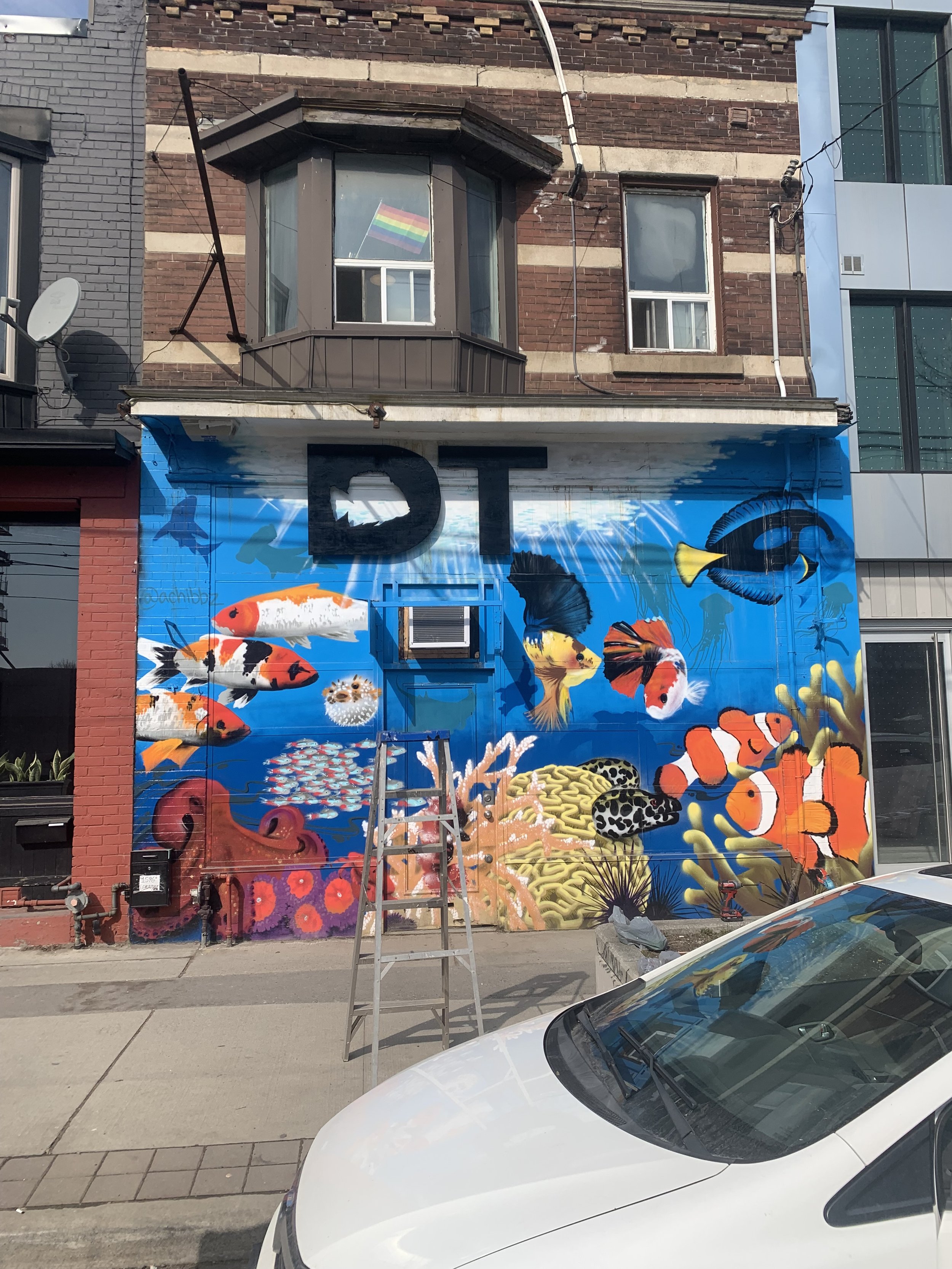 DT Aquarium - Storefront Mural + Signage
