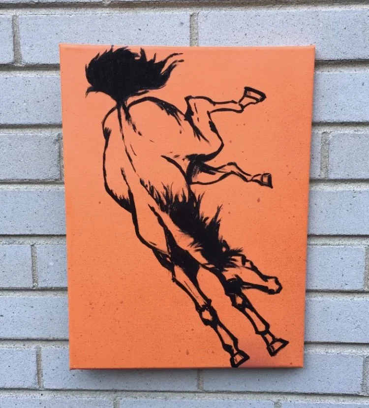 Kickin' Horse - Spray paint, Oil Based Marker on Canvas