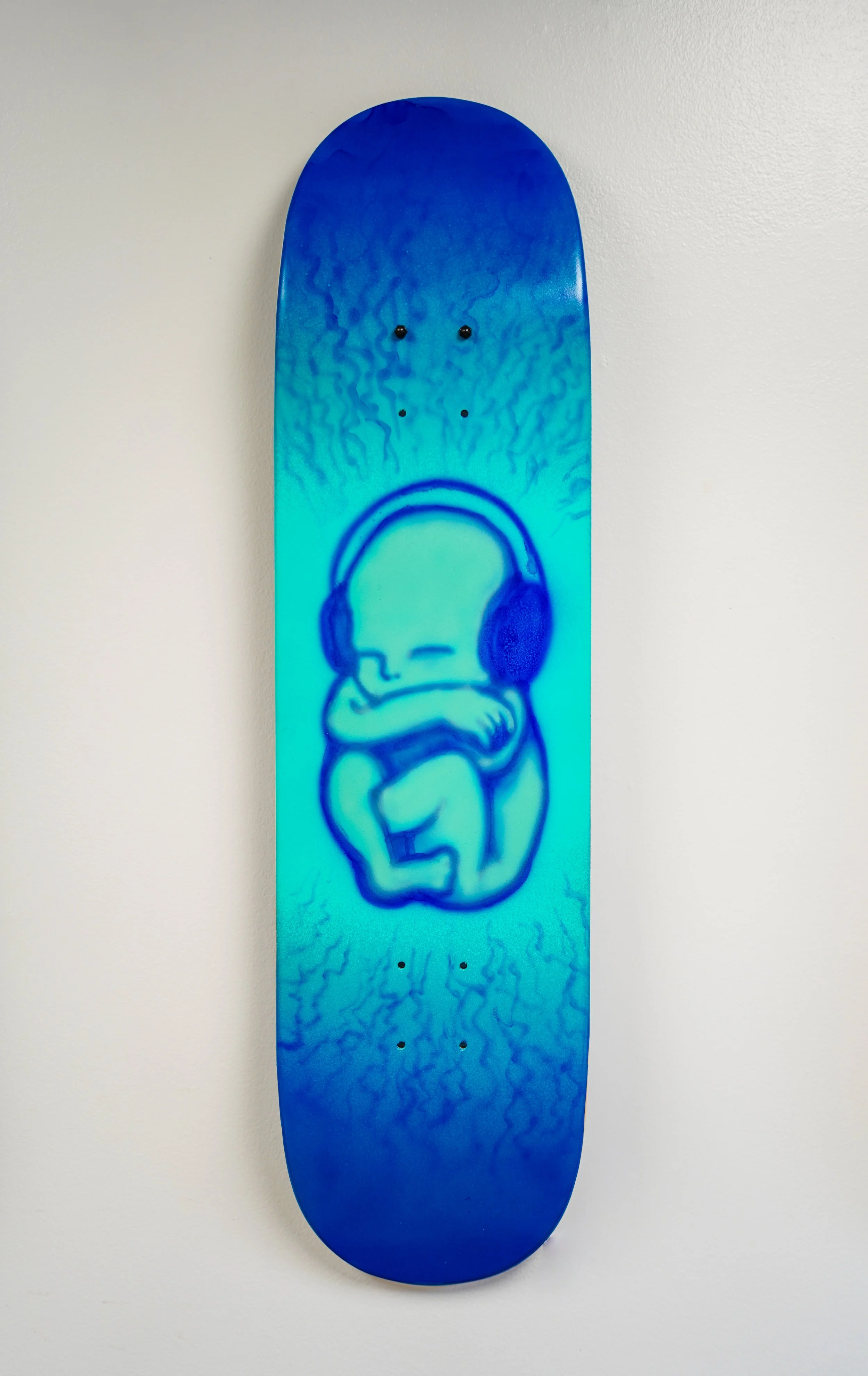 Custom Painted Skate Deck - Baby Blues