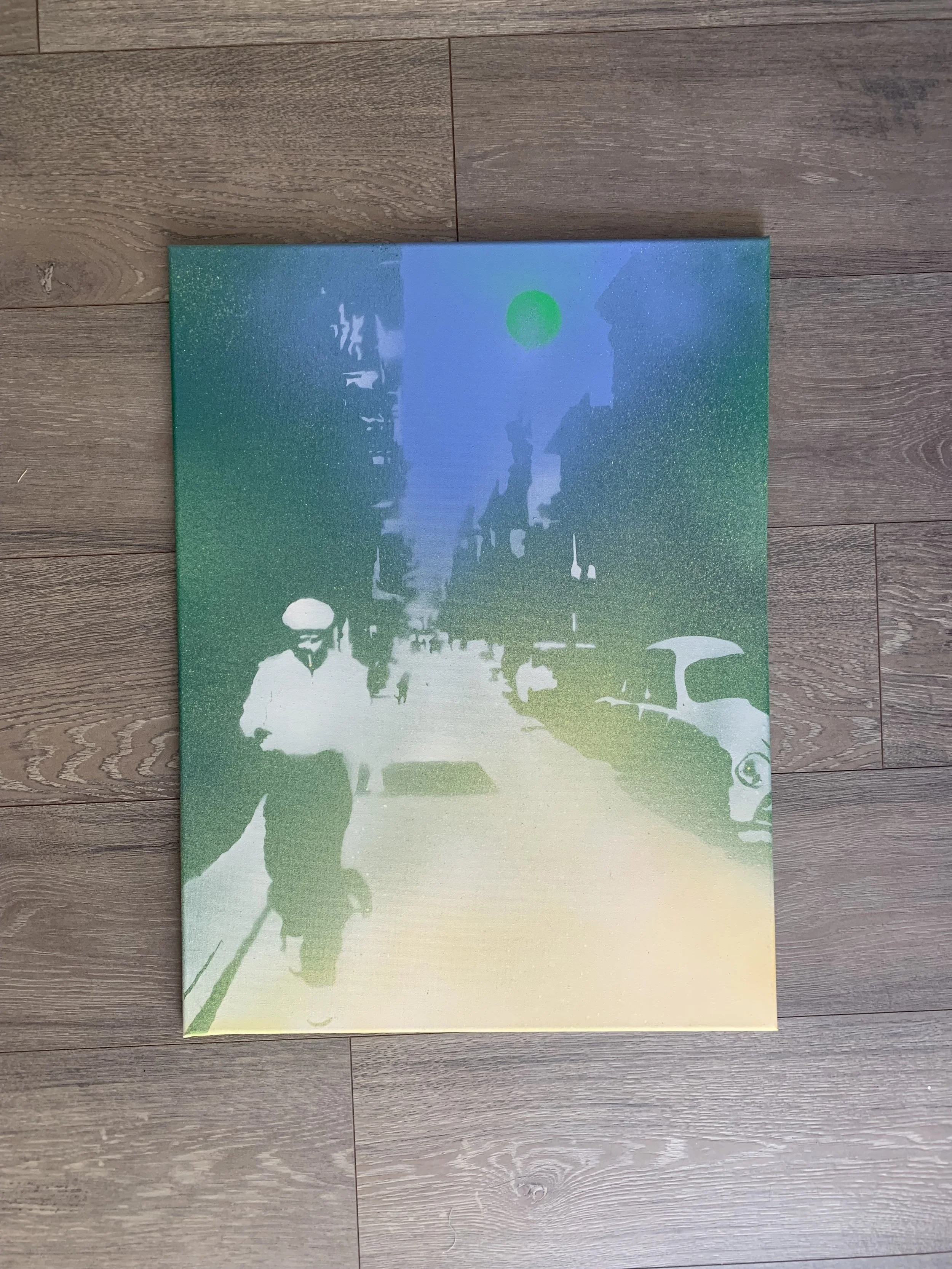 "Buena Verde Social Club"
Spray paint & stencil on canvas 2024.