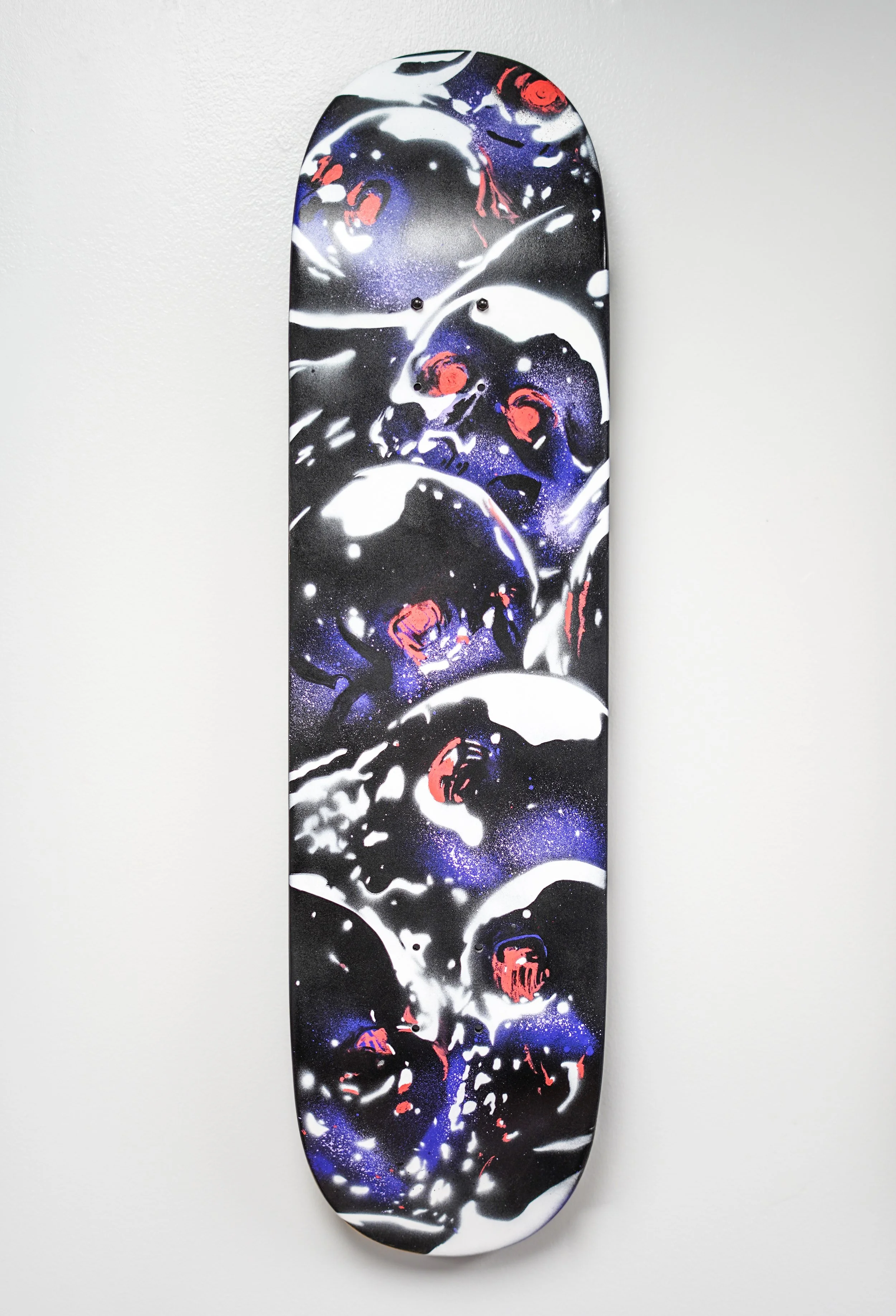 Custom Painted Skate Deck - Liquid Skulls