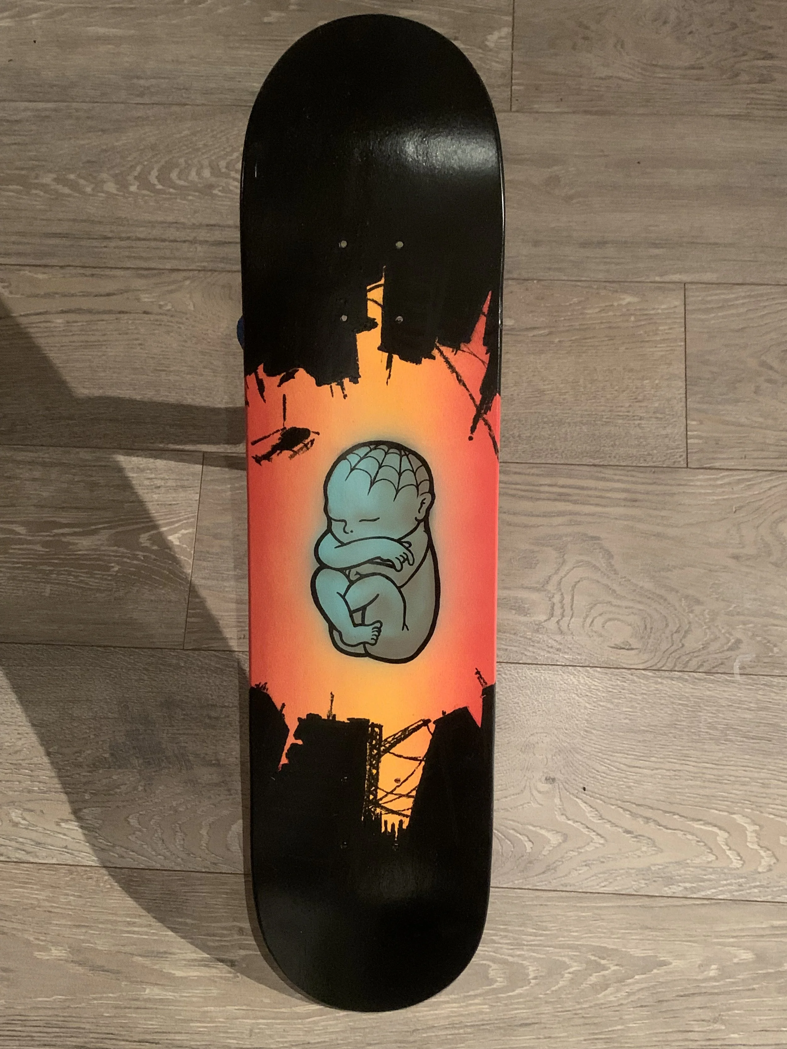 Custom Painted Skate Deck - City Boy