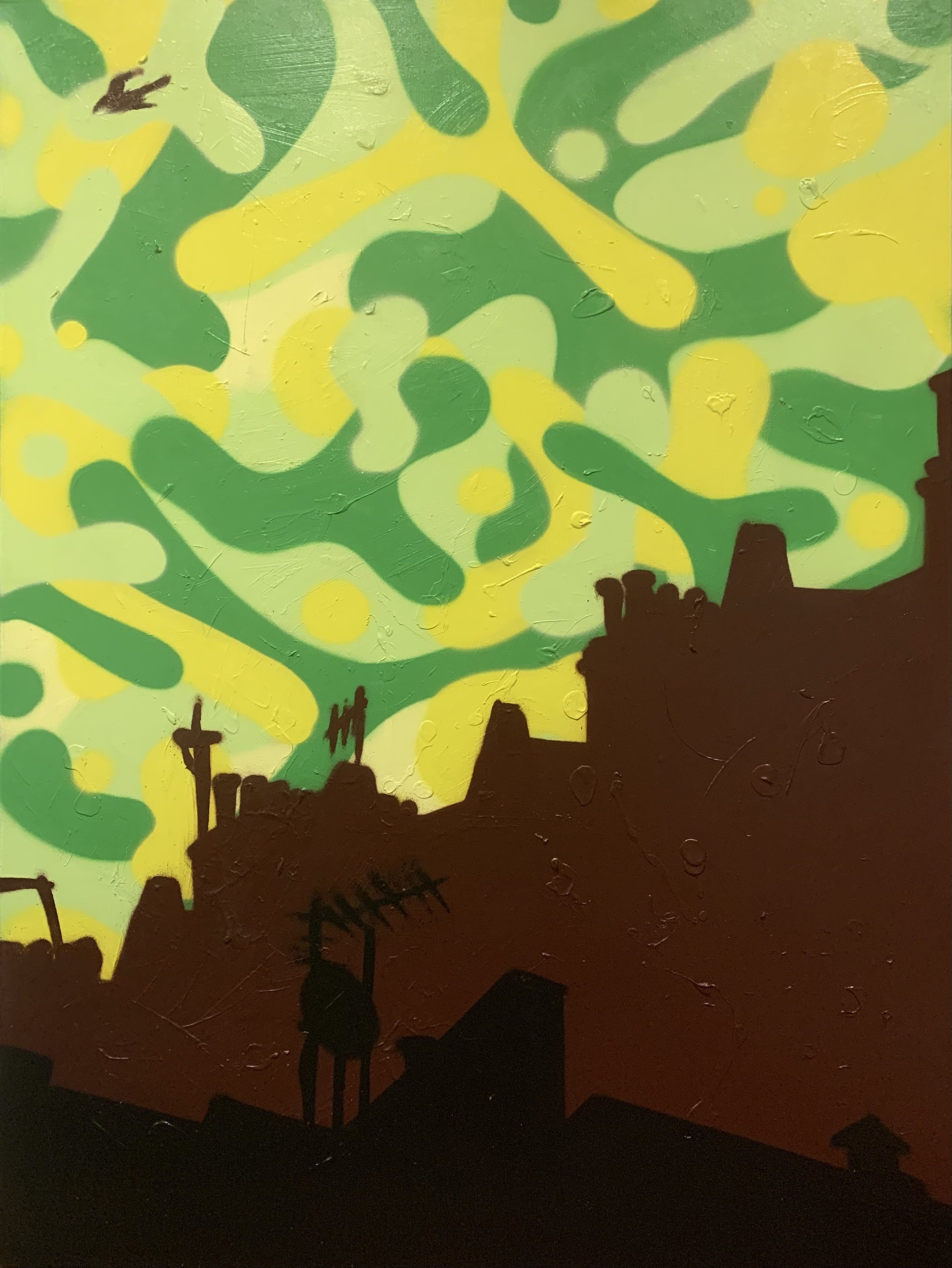 "Air Quality Index"
Spray paint on Canvas 2024.