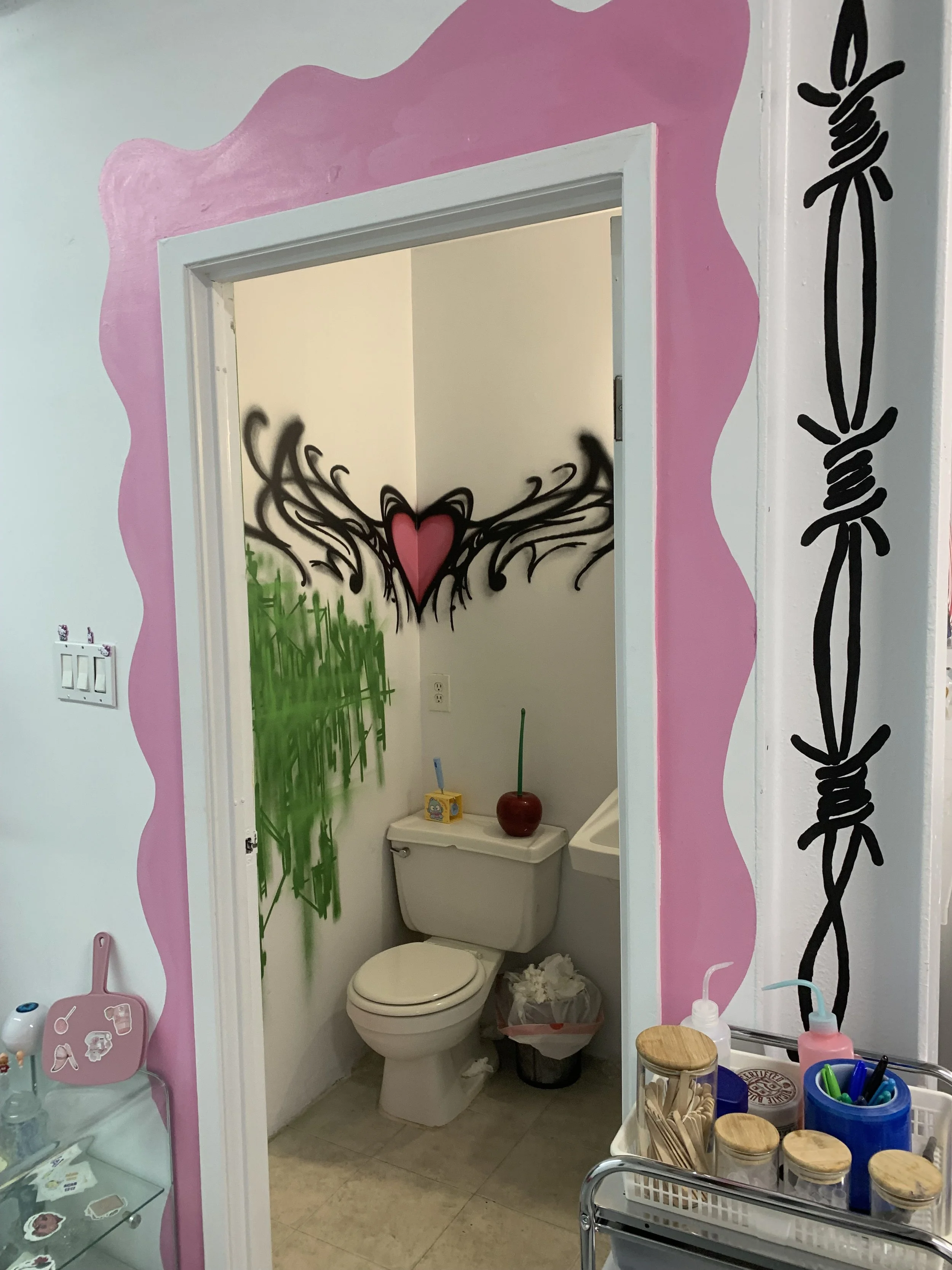 Completed Washroom Mural - Studio 112 Tattoos