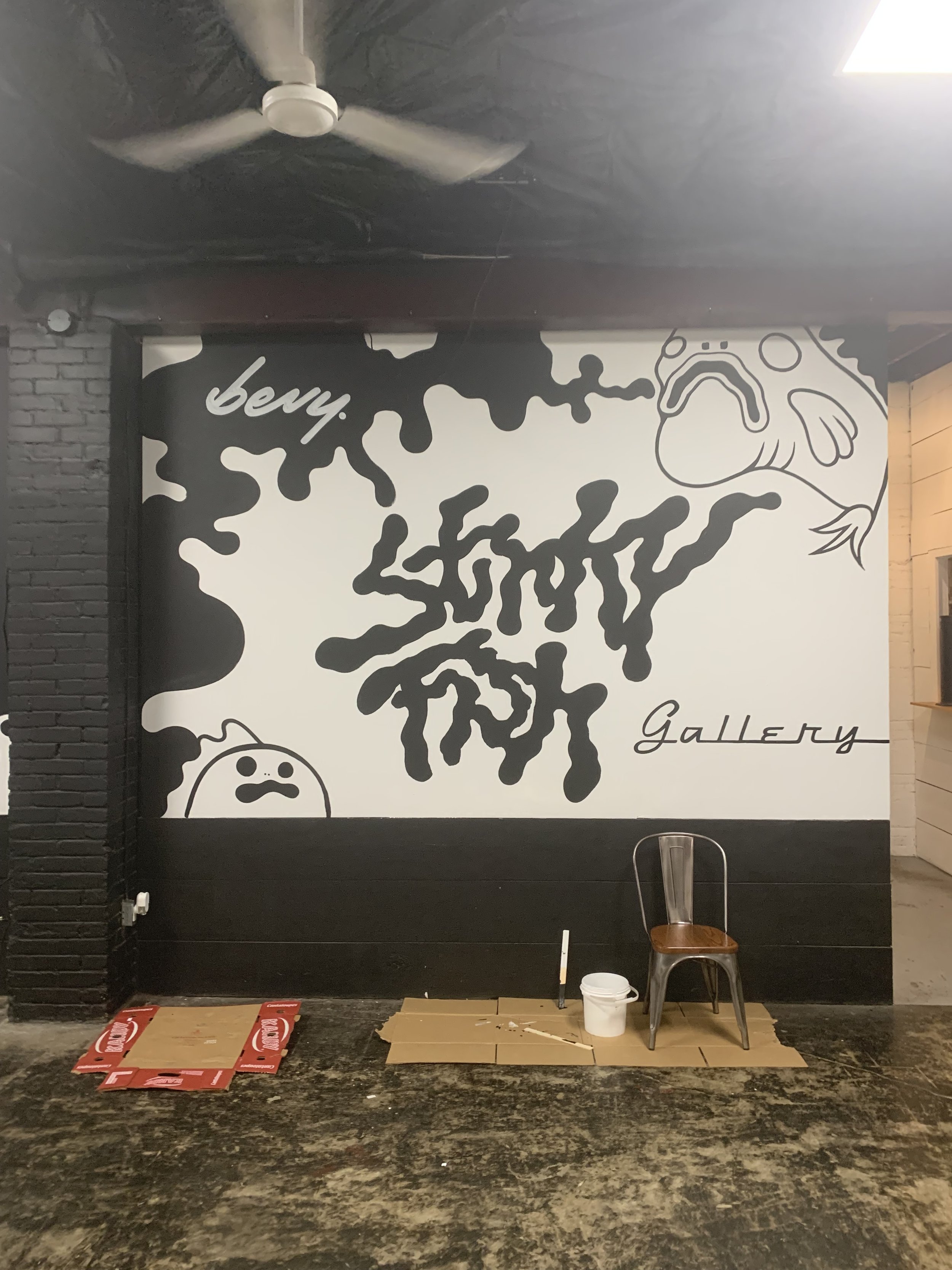 "Stinky Fish Gallery" Hand painted mural