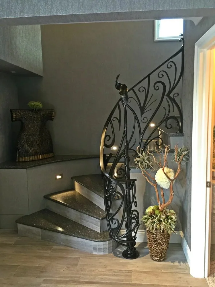 custom wrought iron railing lighting stairs curved modern architecture san diego.jpg
