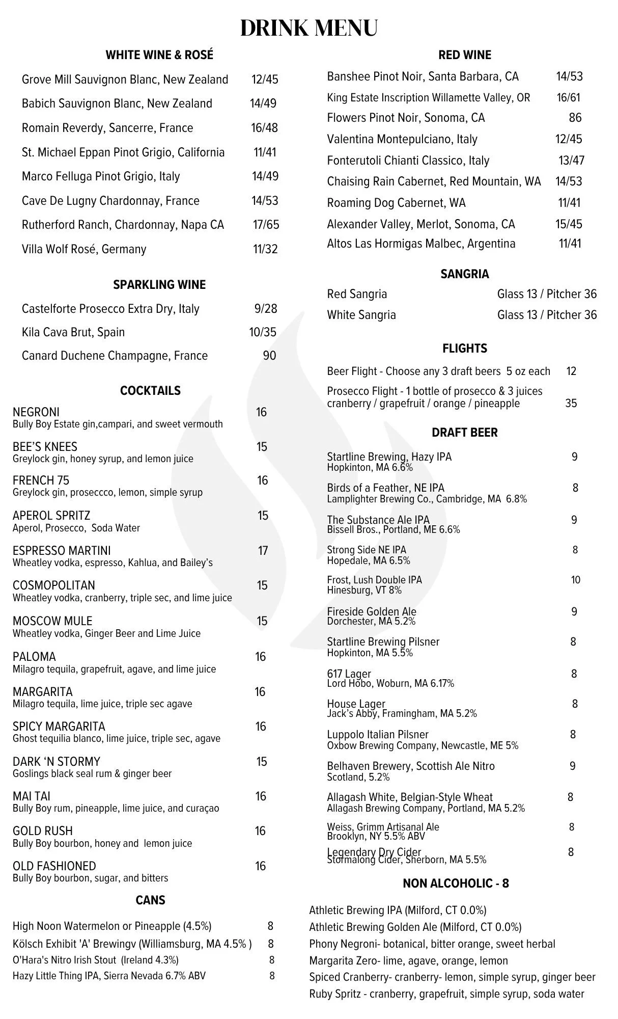 Fireside Tavern Sherborn