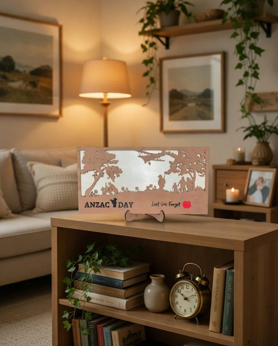 ANZAC Day Wooden Plaque - Lest We Forget