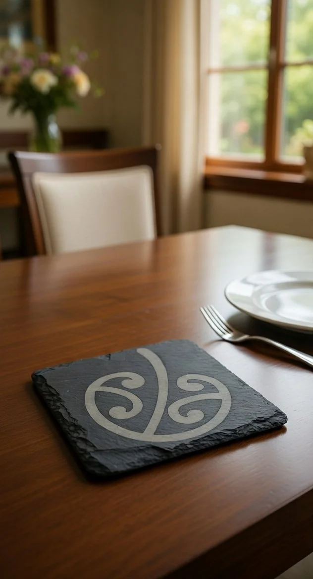 "Mangopare" Māori Slate Coaster