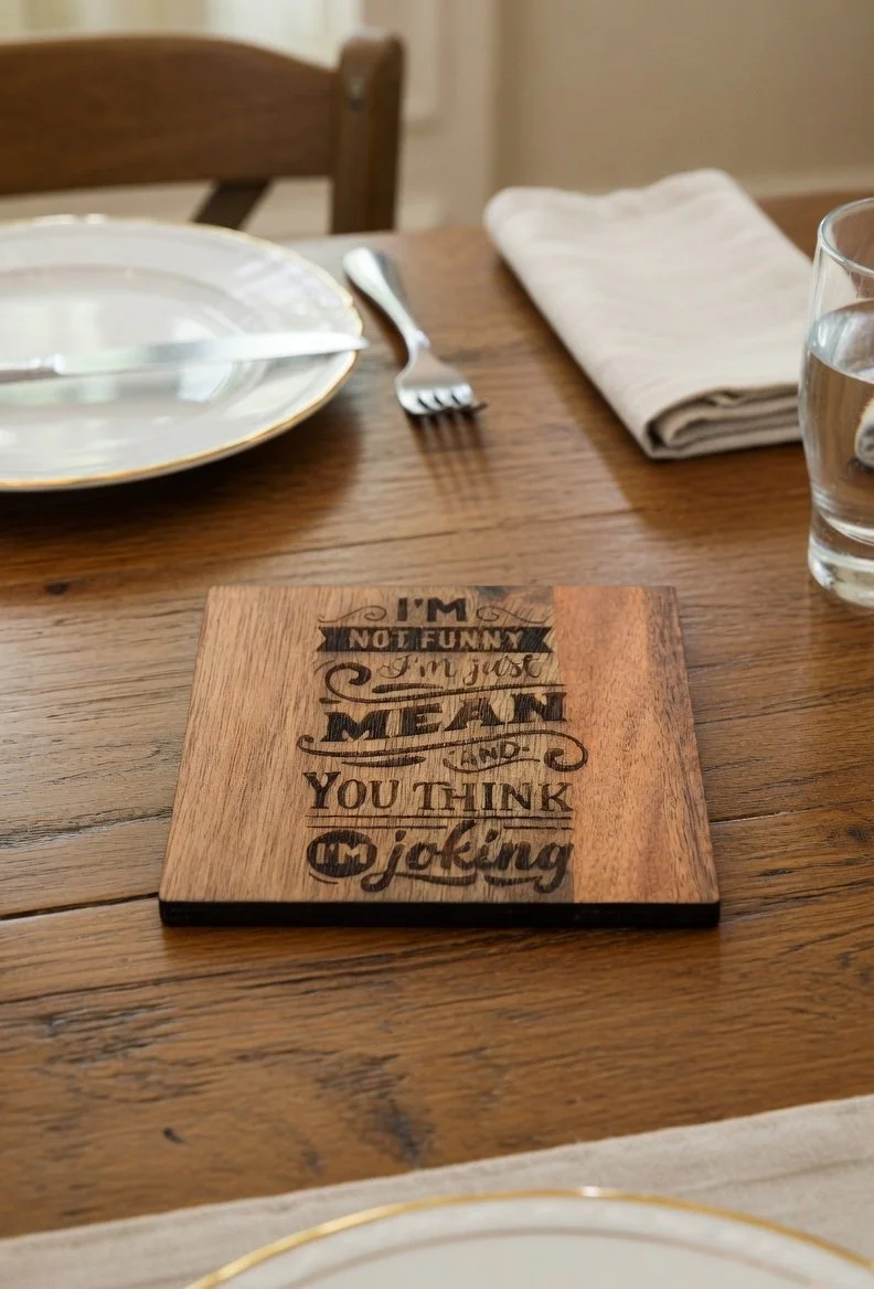 The "Brutally Honest" Artisan Wooden Coaster