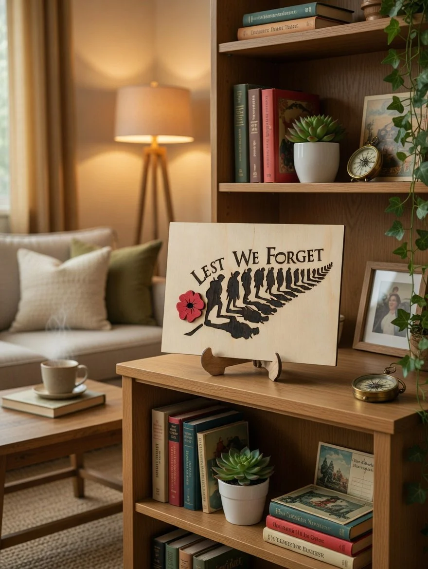 Lest We Forget ANZAC Wooden Plaque