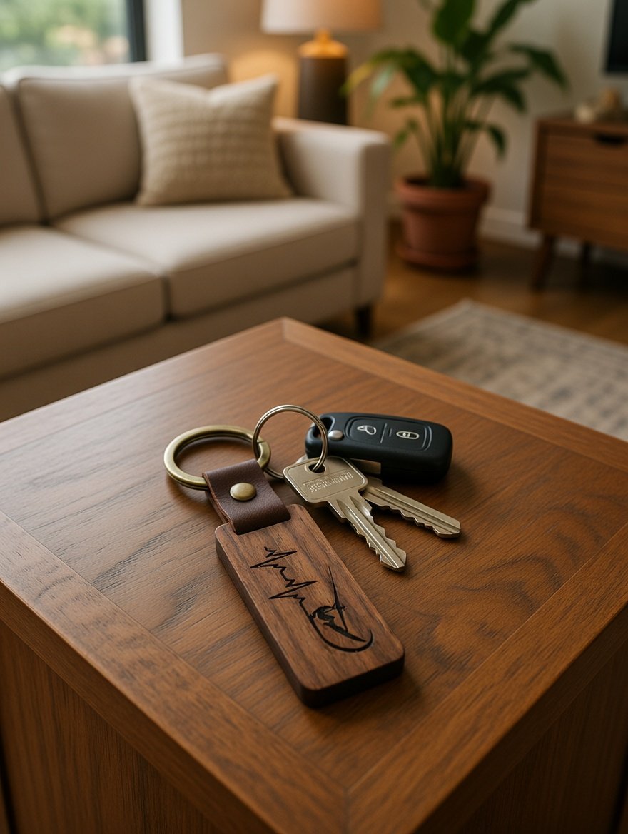 Windsurfing Heartbeat Keychain
