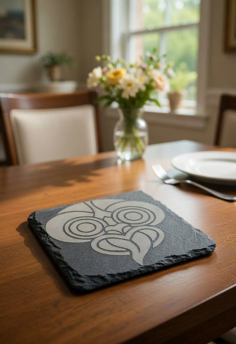 "Maori Taniwha Head" Slate Coaster