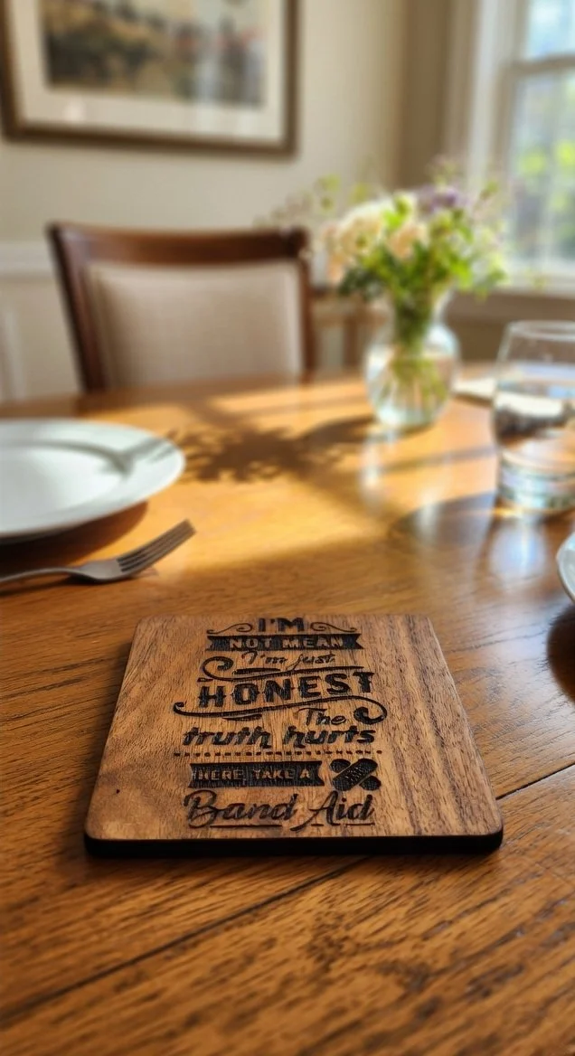 "Take a Band-Aid" Brutal Honesty Laser-Engraved Coaster