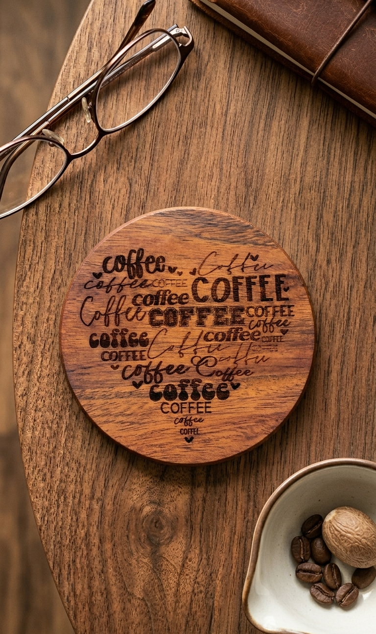 Coffee Word Art Coaster