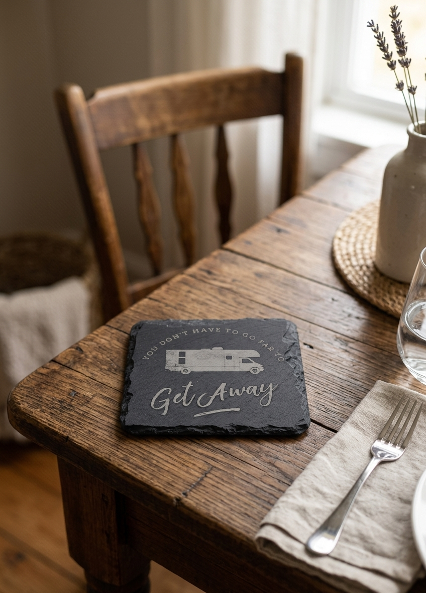 "Get Away" Campervan Slate Coaster
