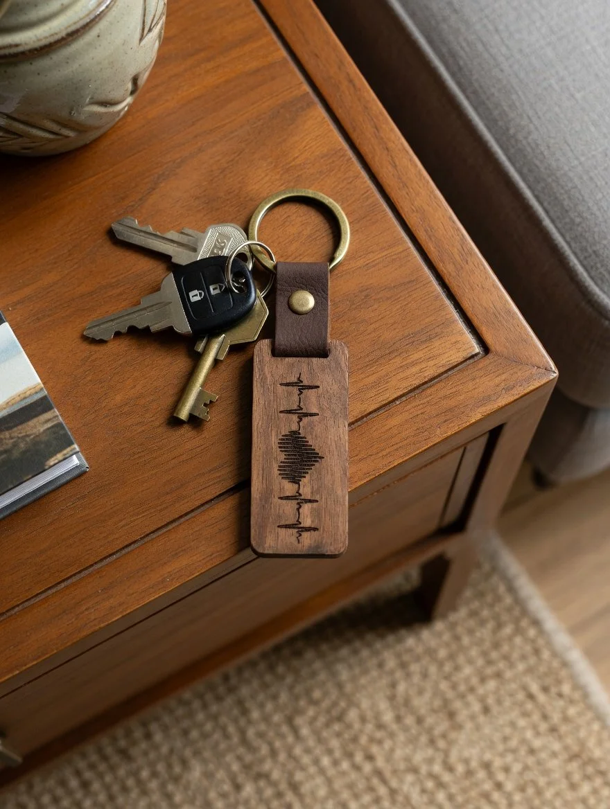 Soundwave Heartbeat Keychain