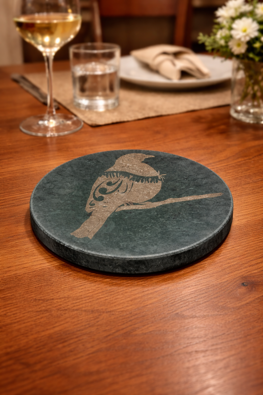 The Kererū Forest Marble Coaster