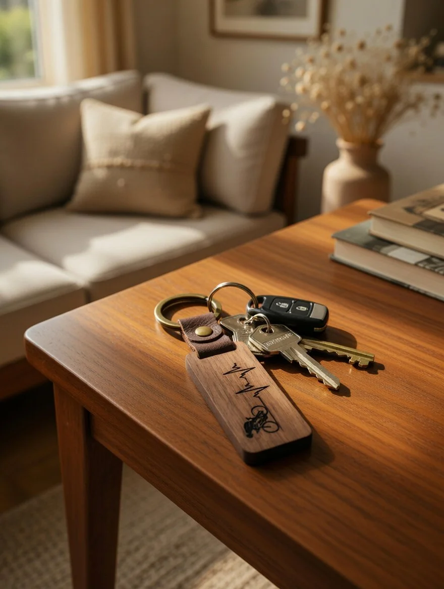 Cycling Heartbeat Keychain