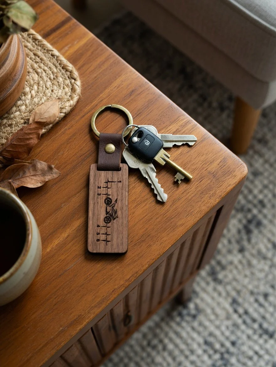 Motorcycle Heartbeat Keychain