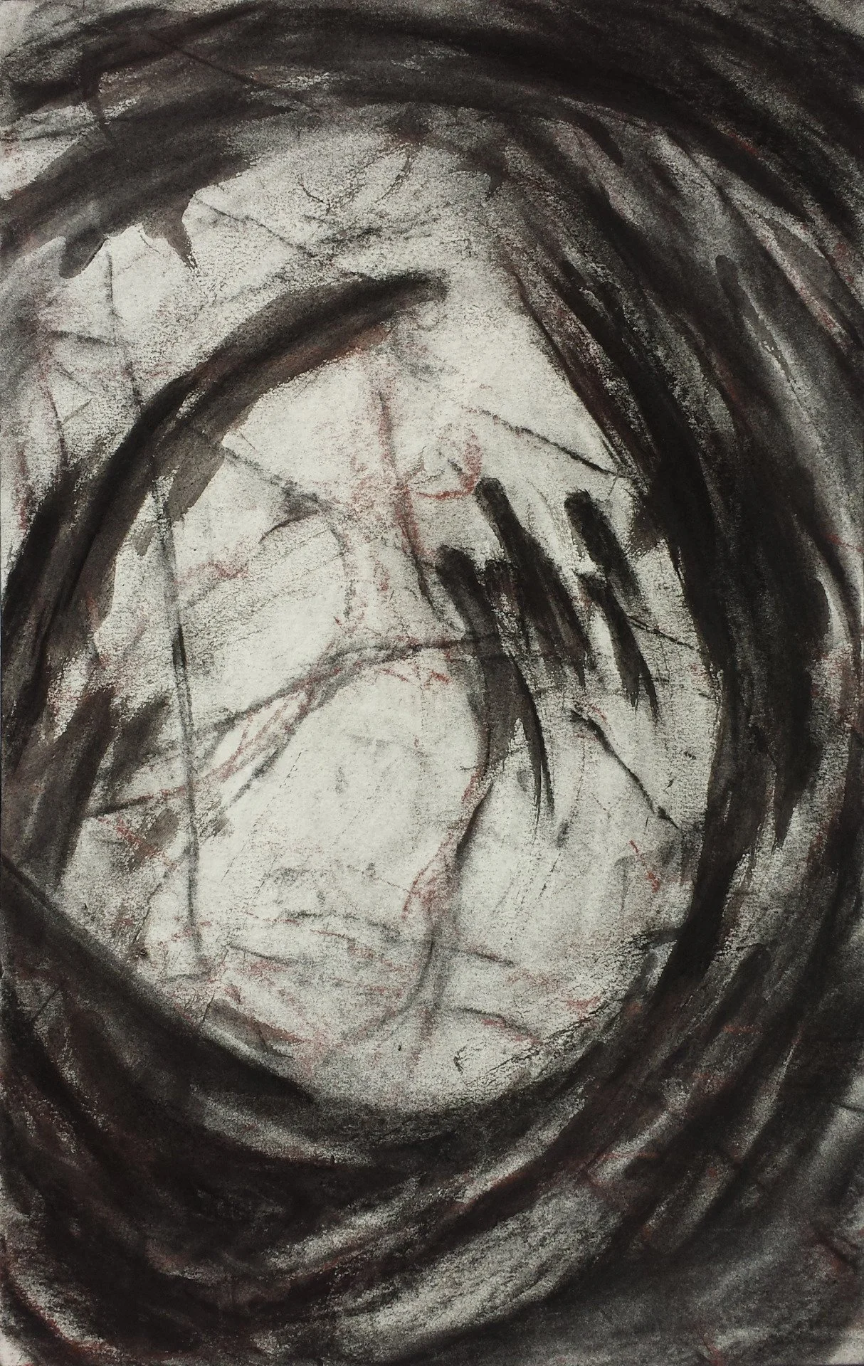 “Diorama #7” 2007, Charcoal, 8"x12"