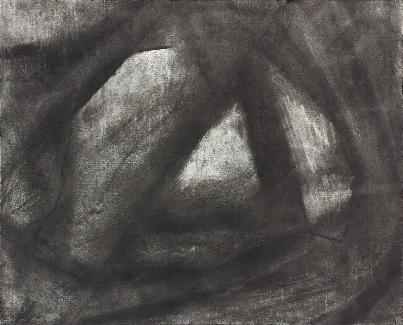 “Diorama #2” 2007, Charcoal, 12"x8"