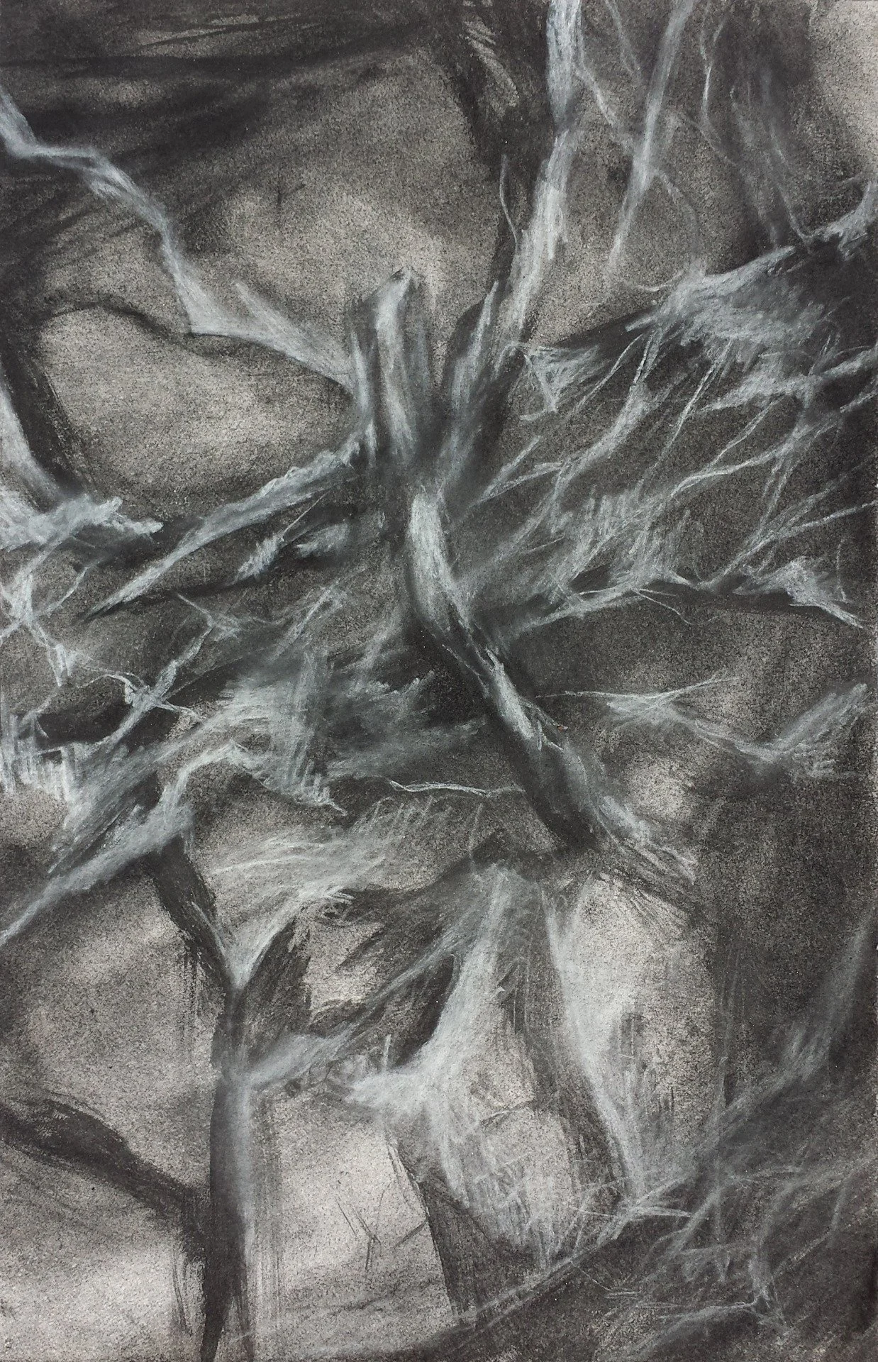 “Diorama #6” 2007, Charcoal, 8"x12"