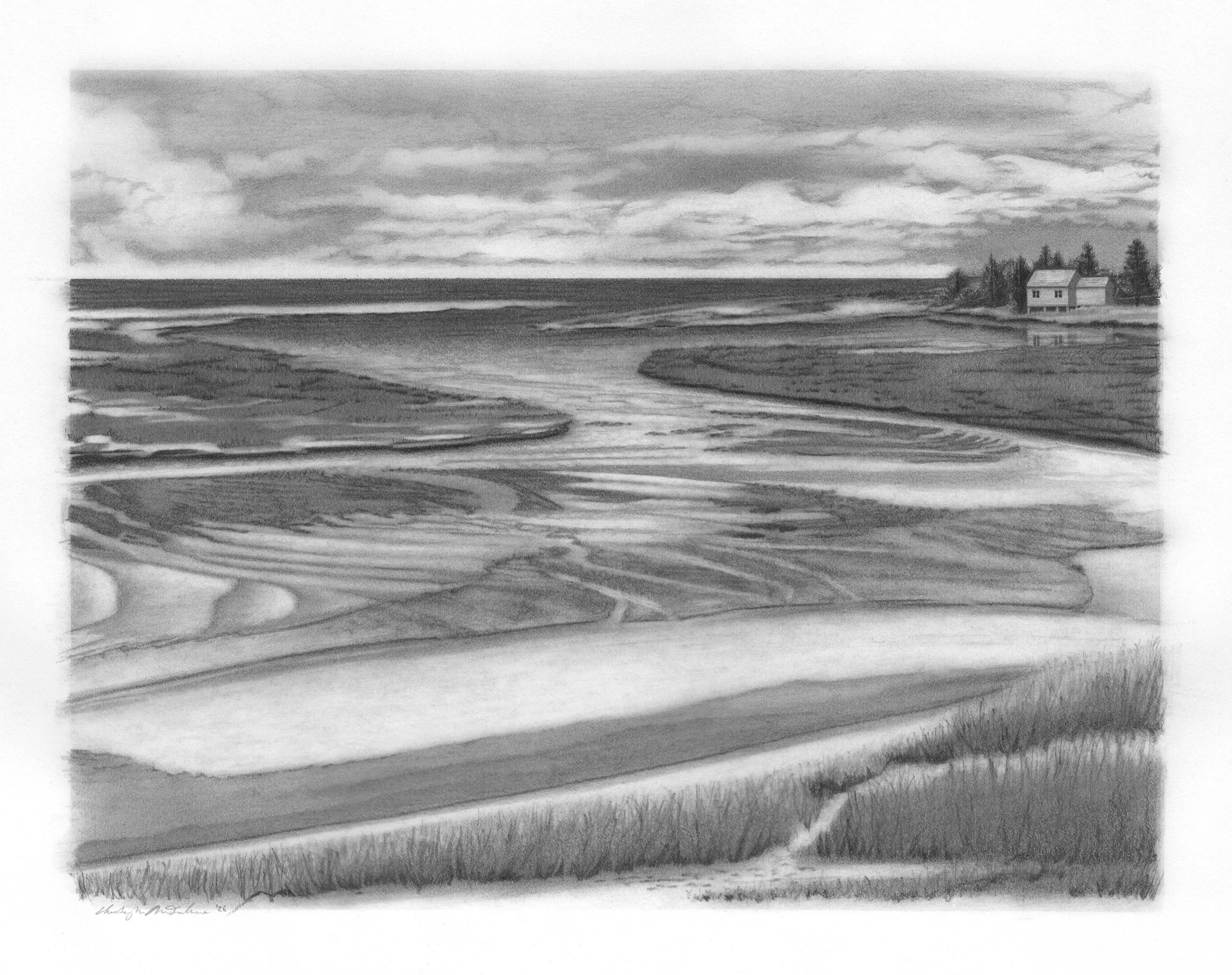 “Summer Tide” 2026, Graphite pencil, 12"x9"