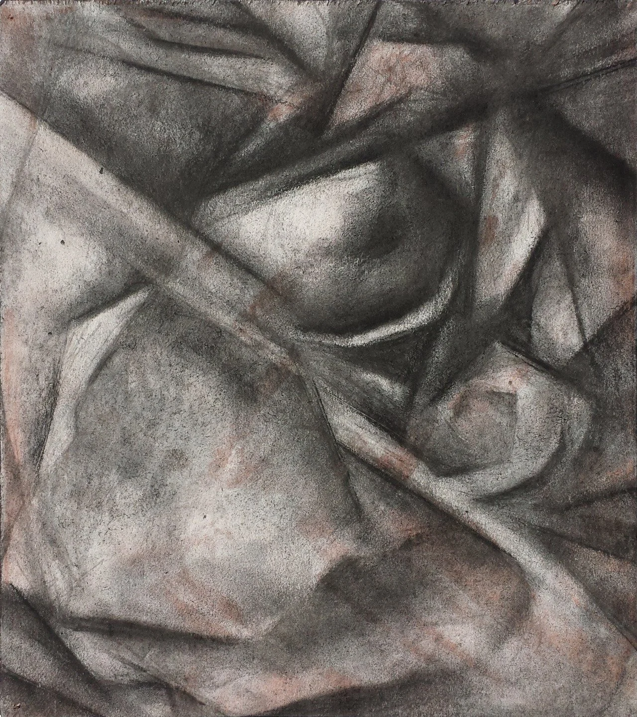 “Diorama #8” 2007, Charcoal, 12"x12"