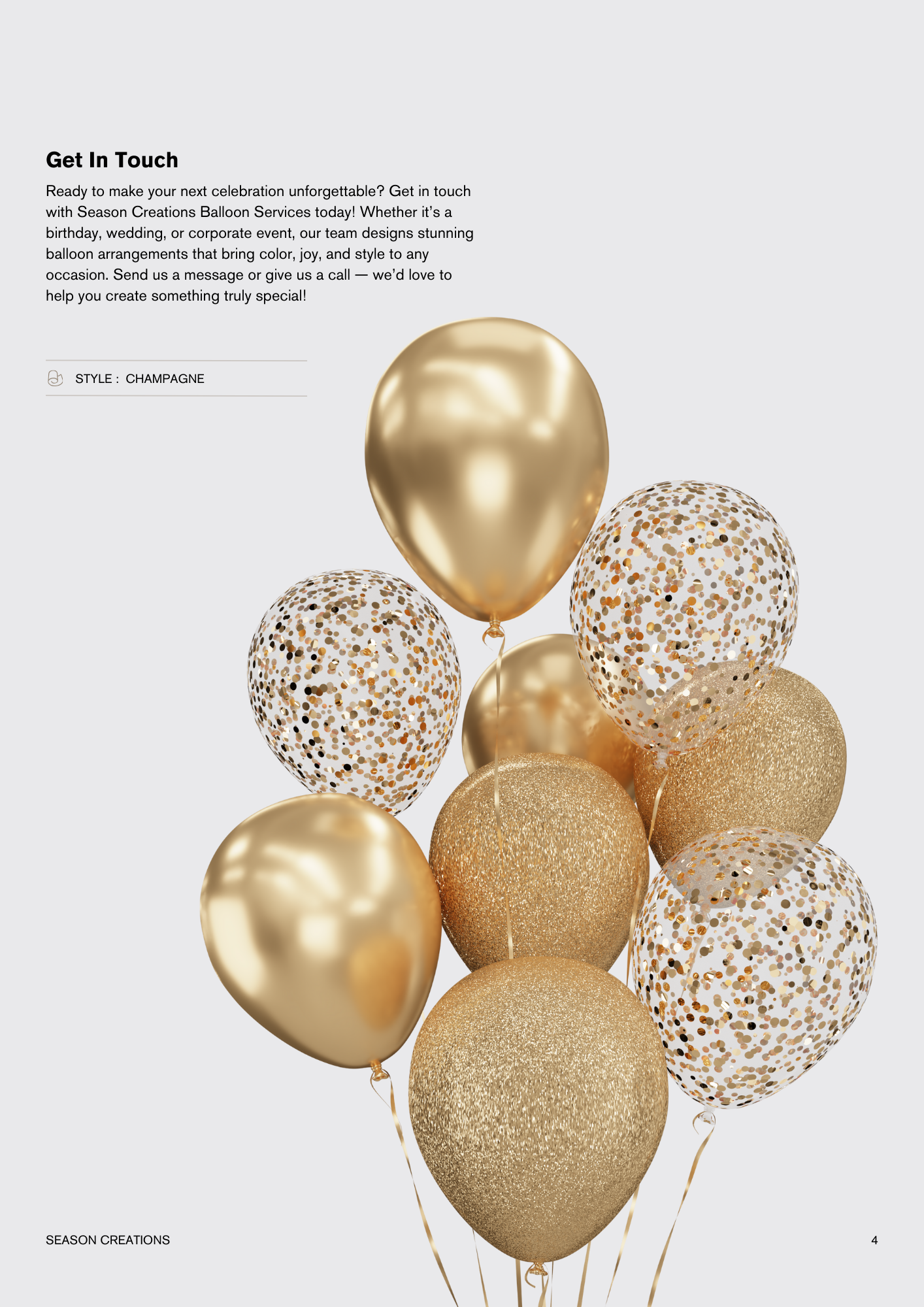 graphic design of balloon catelog example marketing