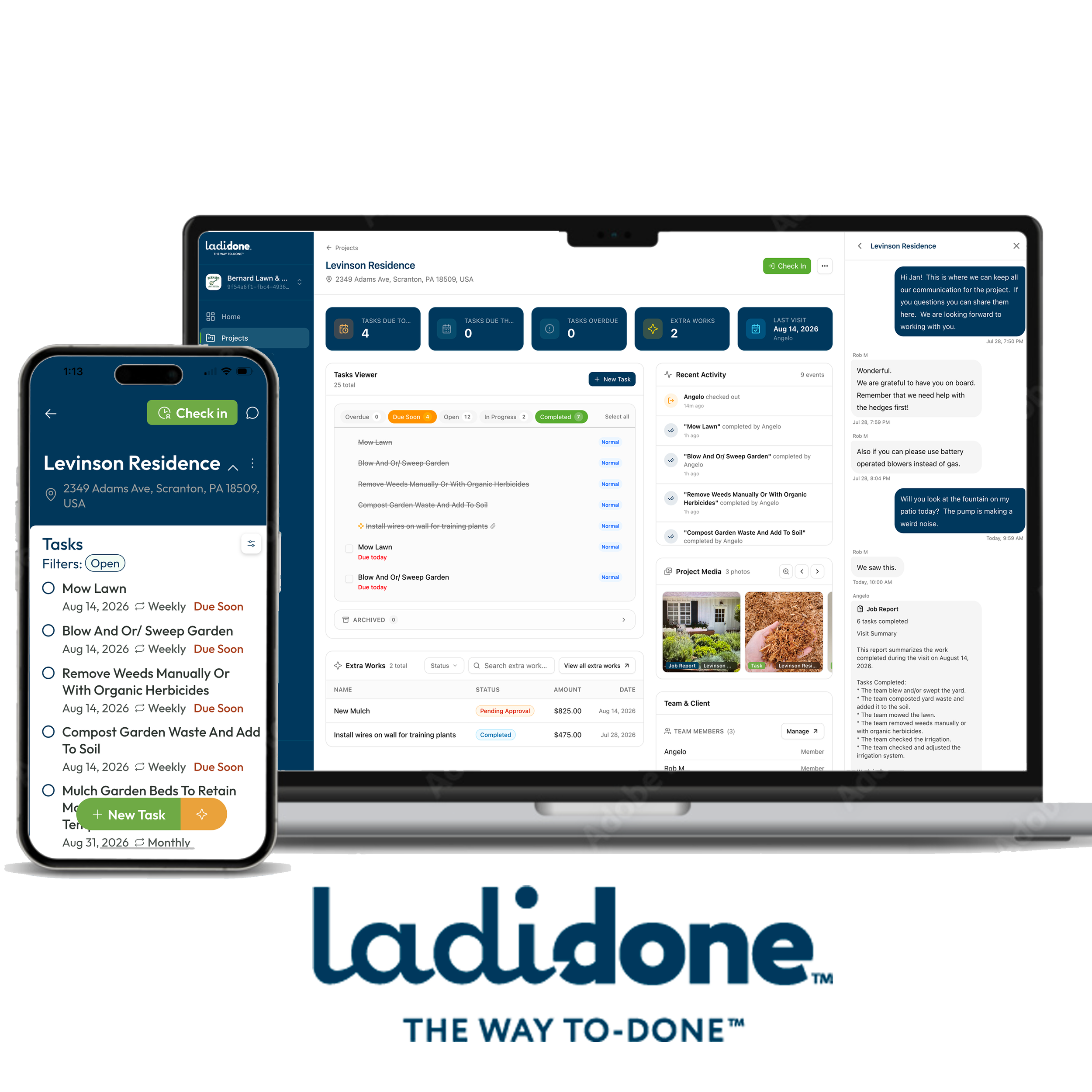 Most of what goes wrong on a job site is a message that never got through. LadiDone gives bilingual crews and the people running them one place to talk, assign work, document it, and capture the extra work that usually goes unbilled.

Status:  Live a