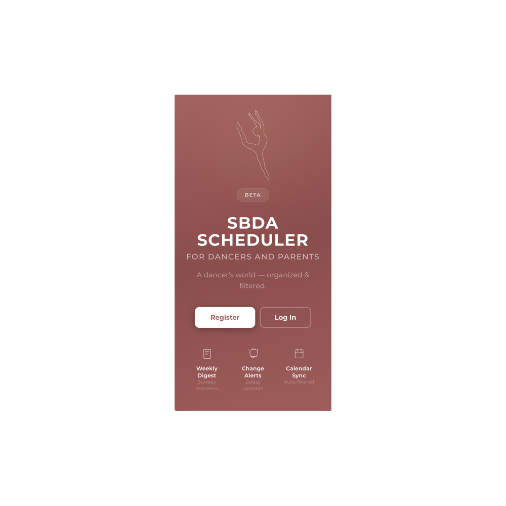 A scheduling app for a local dance studio, built so dozens of families see only their own dancer's classes, rehearsals, and announcements. Proof that the same approach that runs a landscape firm works anywhere information has to reach a lot of people