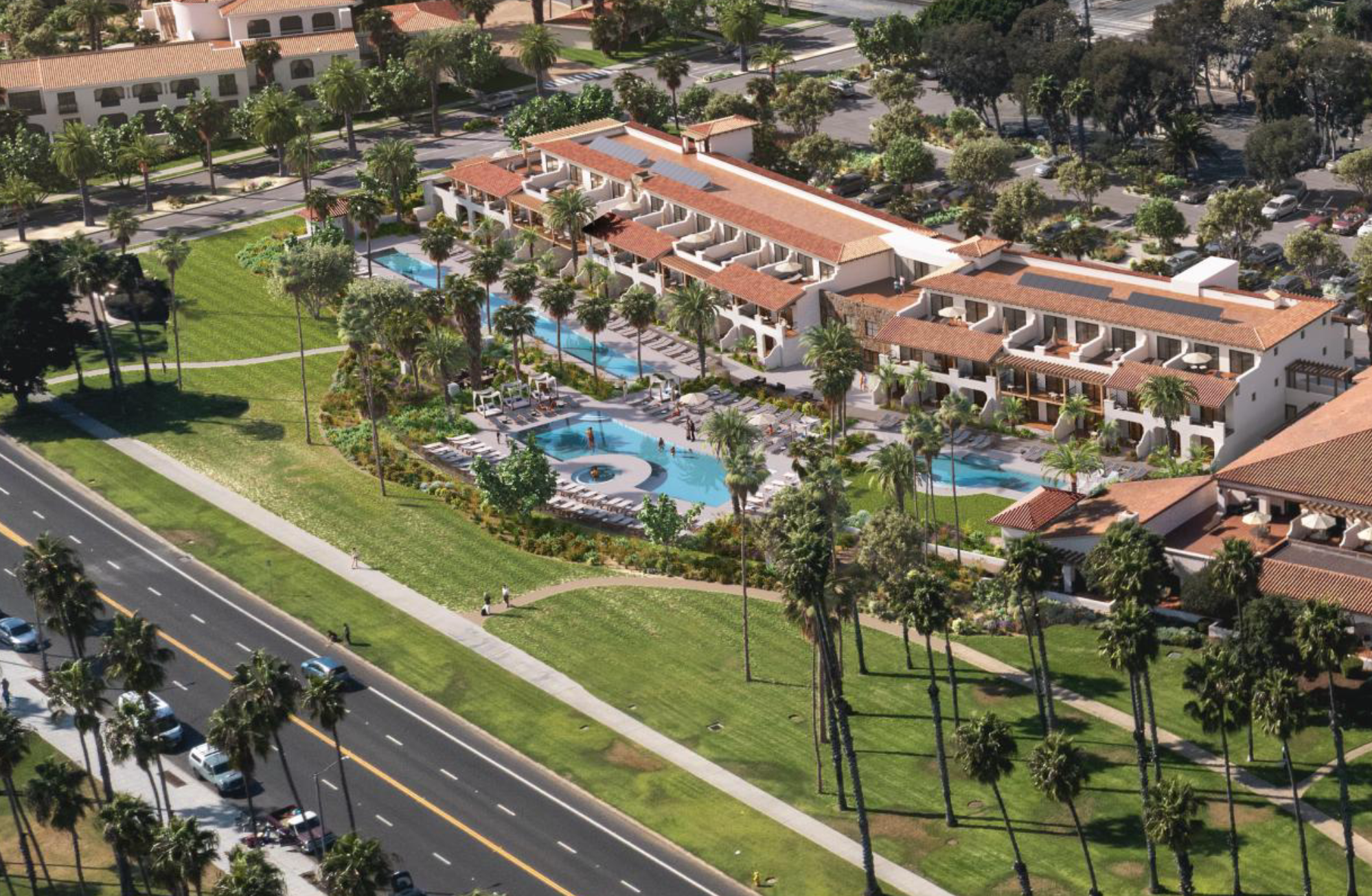 Waterfront hotel with 3 pools