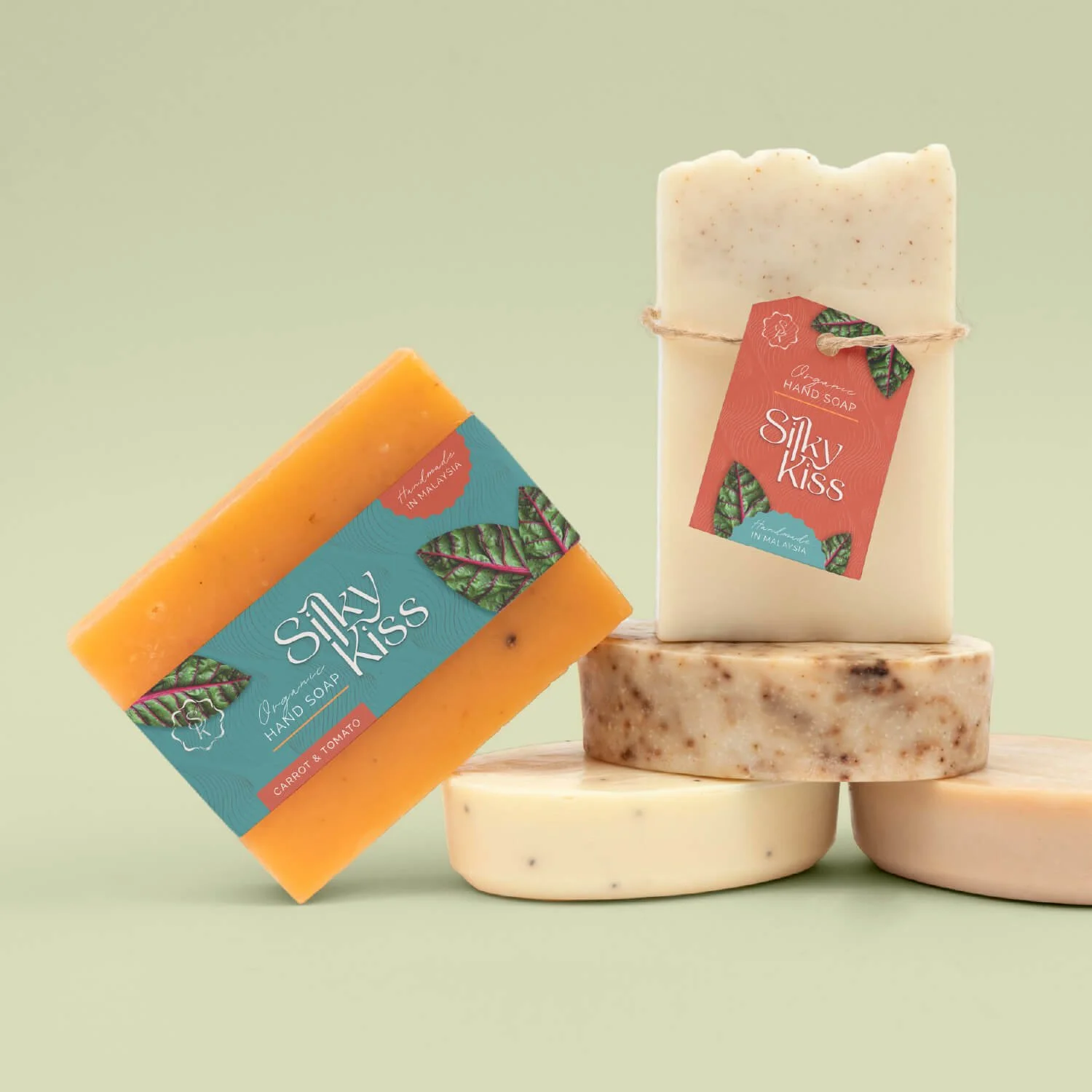 Silky Kiss soap branding and packaging designed by graphic designer & motion designer, Moore Motion Design