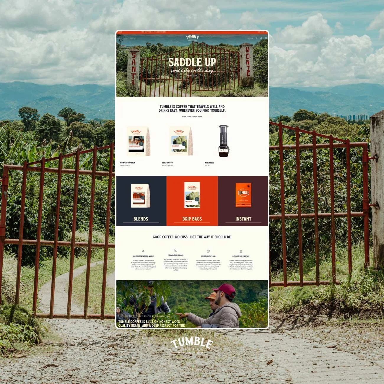 Tumble Coffee Roasters eCommerce Shopify website design by One Circle Studio