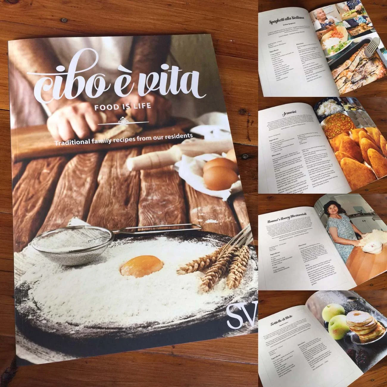 Cibo e vita cookbook designed by graphic designer Charli Design