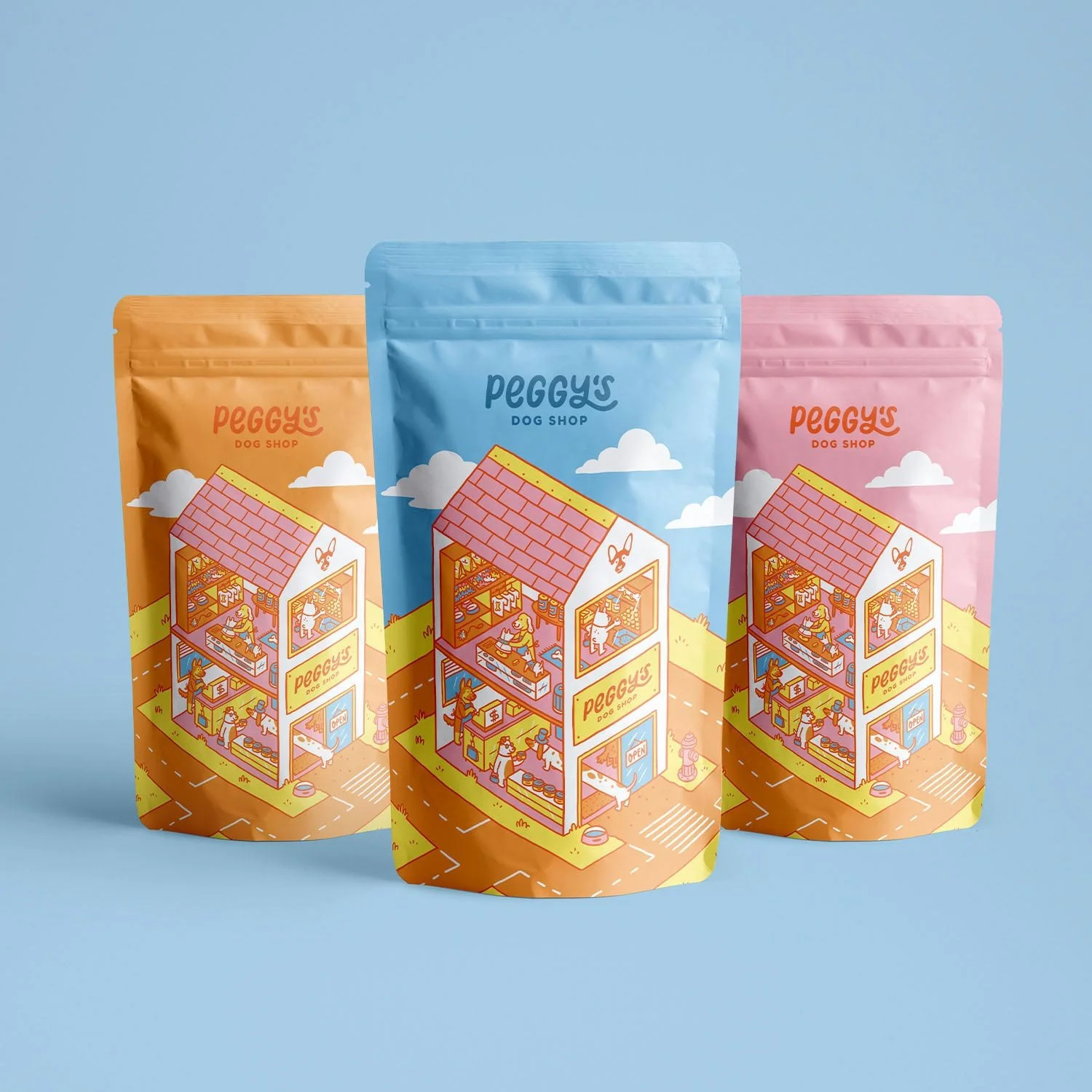 Peggy’s Dog Shop branding, illustration & packaging designed by Studio Slatem