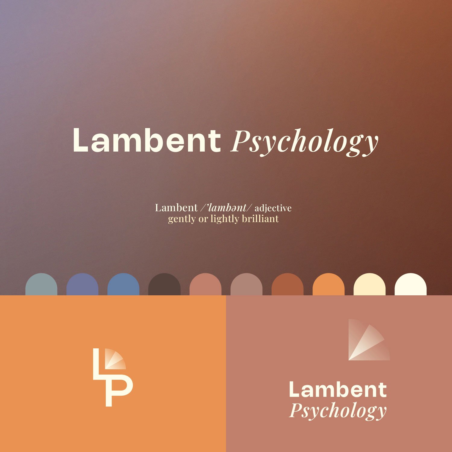 Lambent Psychology branding designed by Light & Day Creative