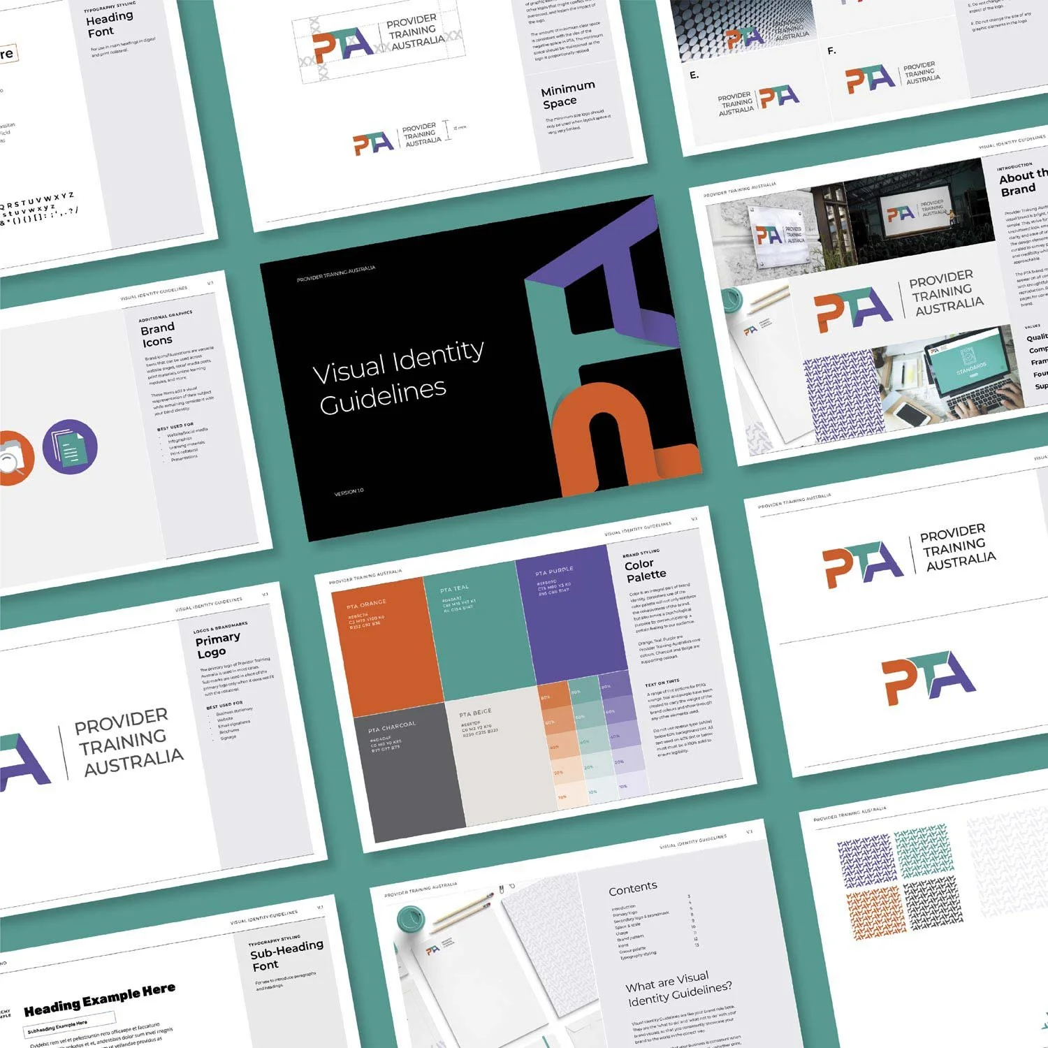 PTA brand design guidelines designed by Charli Design