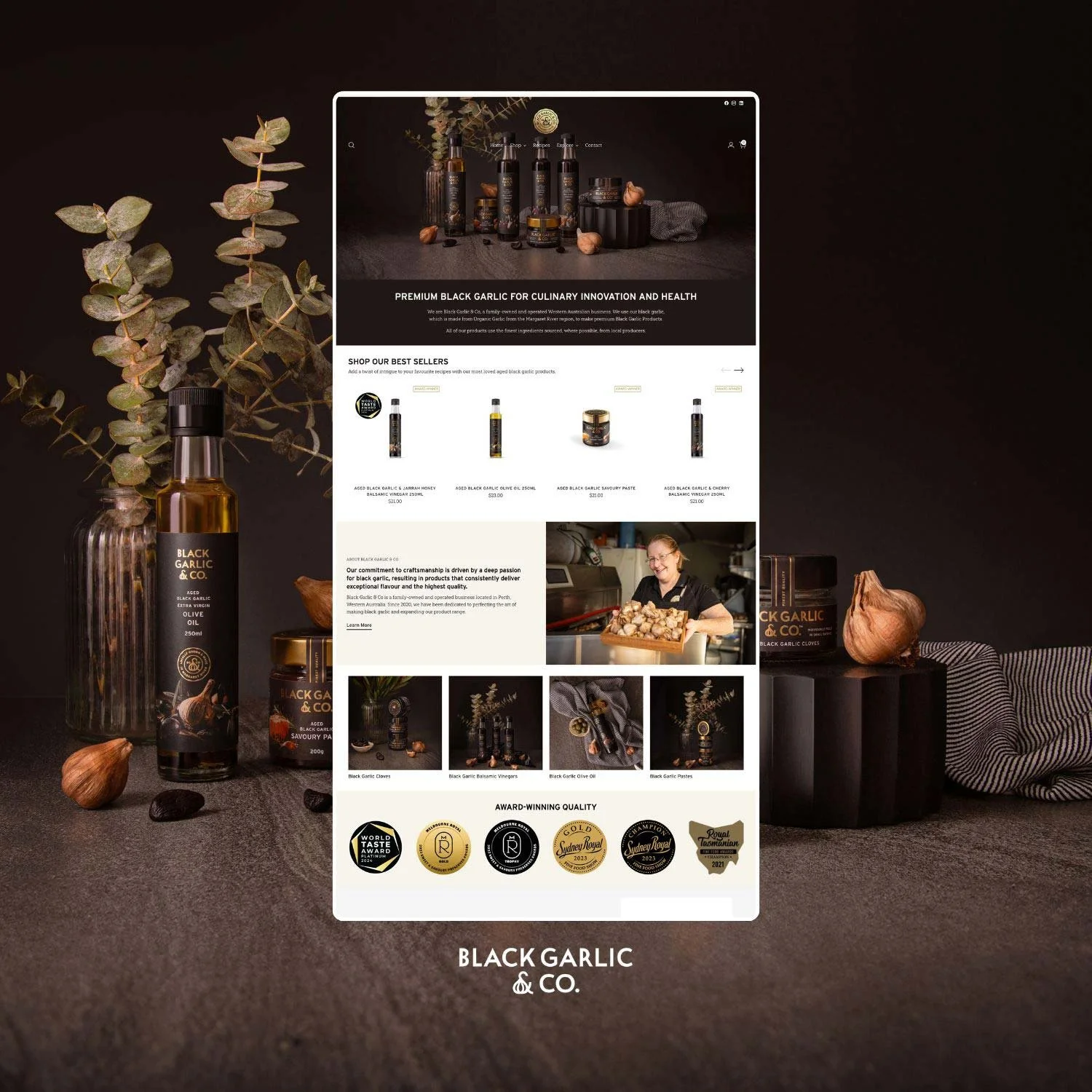 Black Garlic & Co eCommerce Shopify website design by One Circle Studio