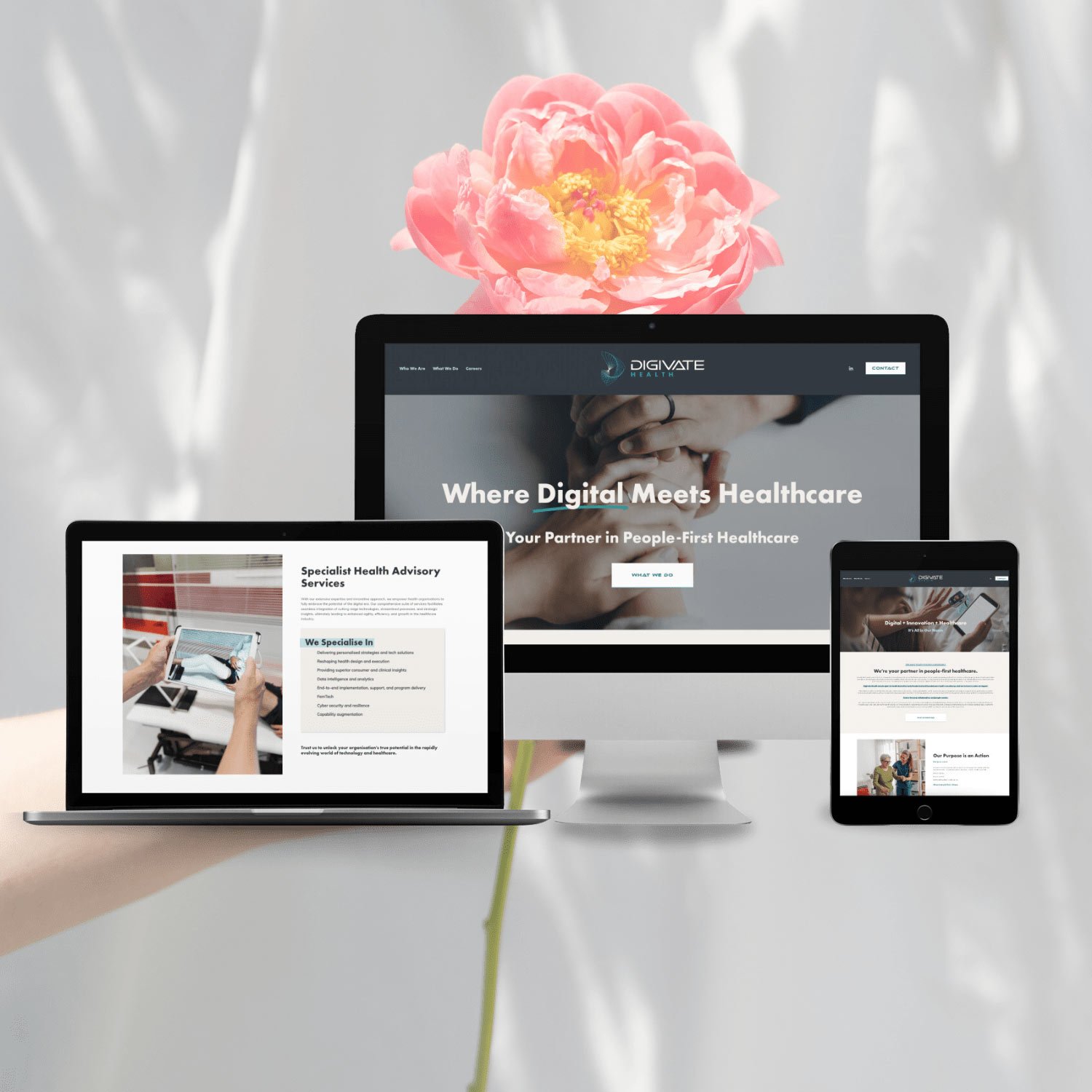 Digivate Health Squarespace website designed by Kyah Digital